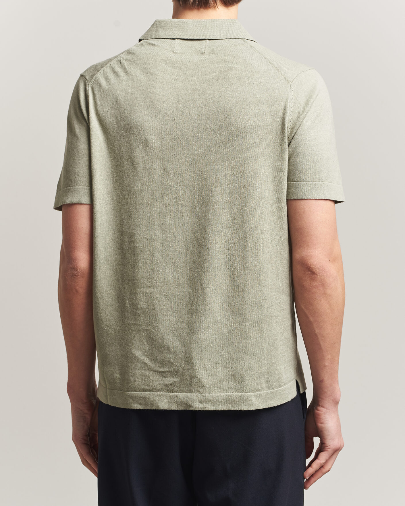 Mies | Pikeet | NN07 | Ryan Cotton/Linen Polo Sage Green