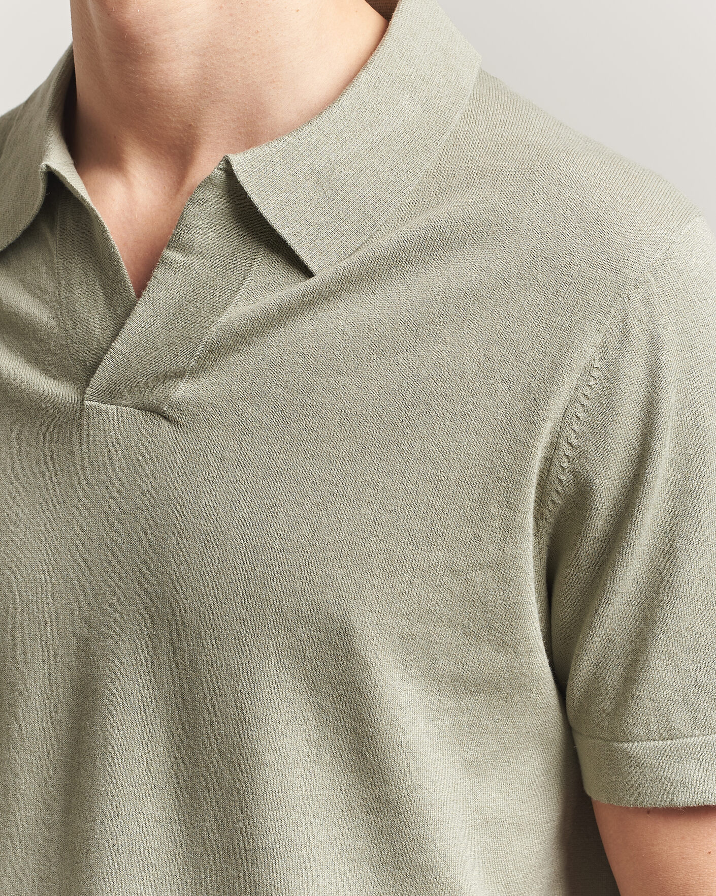 Mies | Pikeet | NN07 | Ryan Cotton/Linen Polo Sage Green
