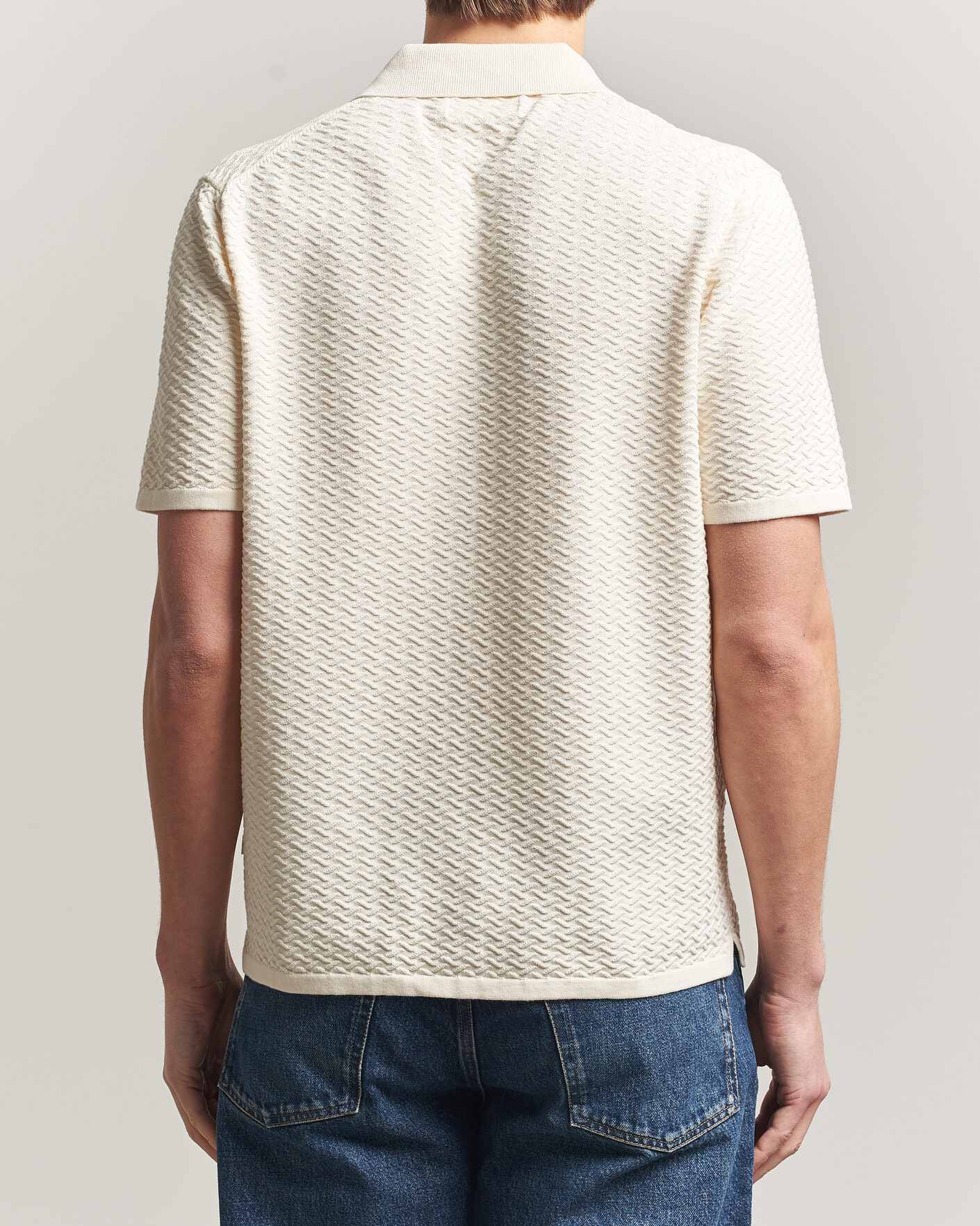 Mies | Pikeet | NN07 | Paul Structured Knitted Polo Ivory