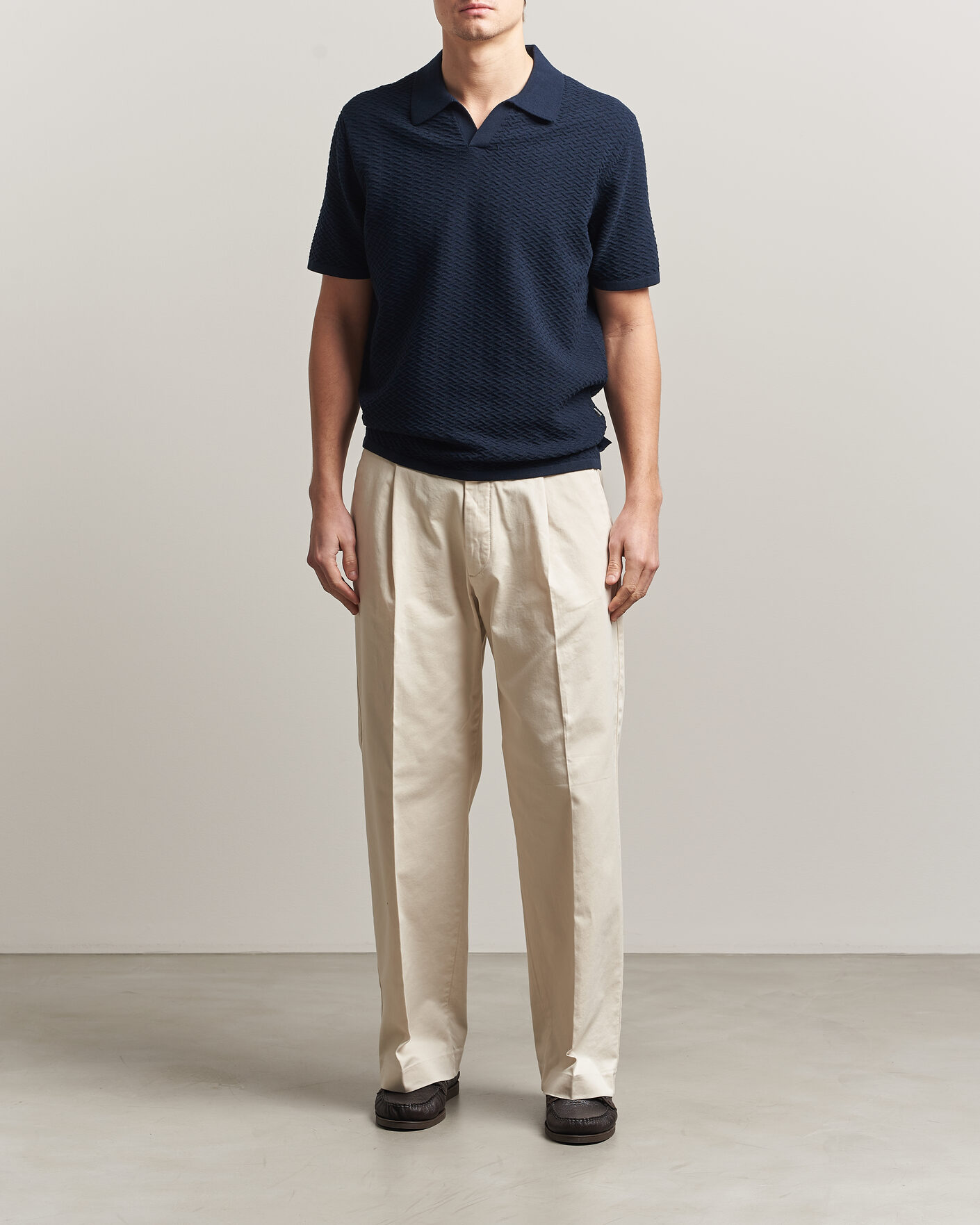 Mies | Pikeet | NN07 | Paul Structured Knitted Polo Navy Blue