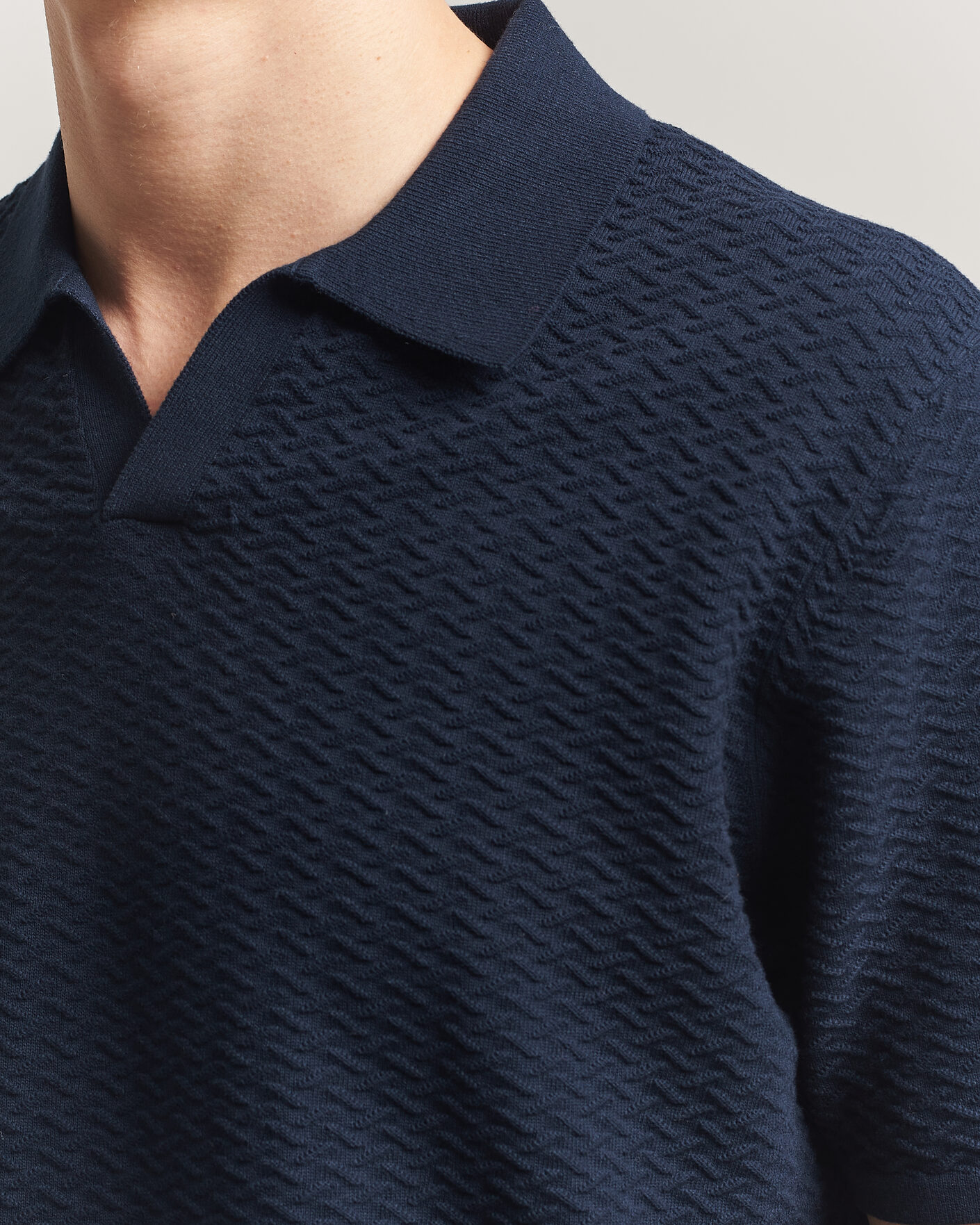 Mies | Pikeet | NN07 | Paul Structured Knitted Polo Navy Blue