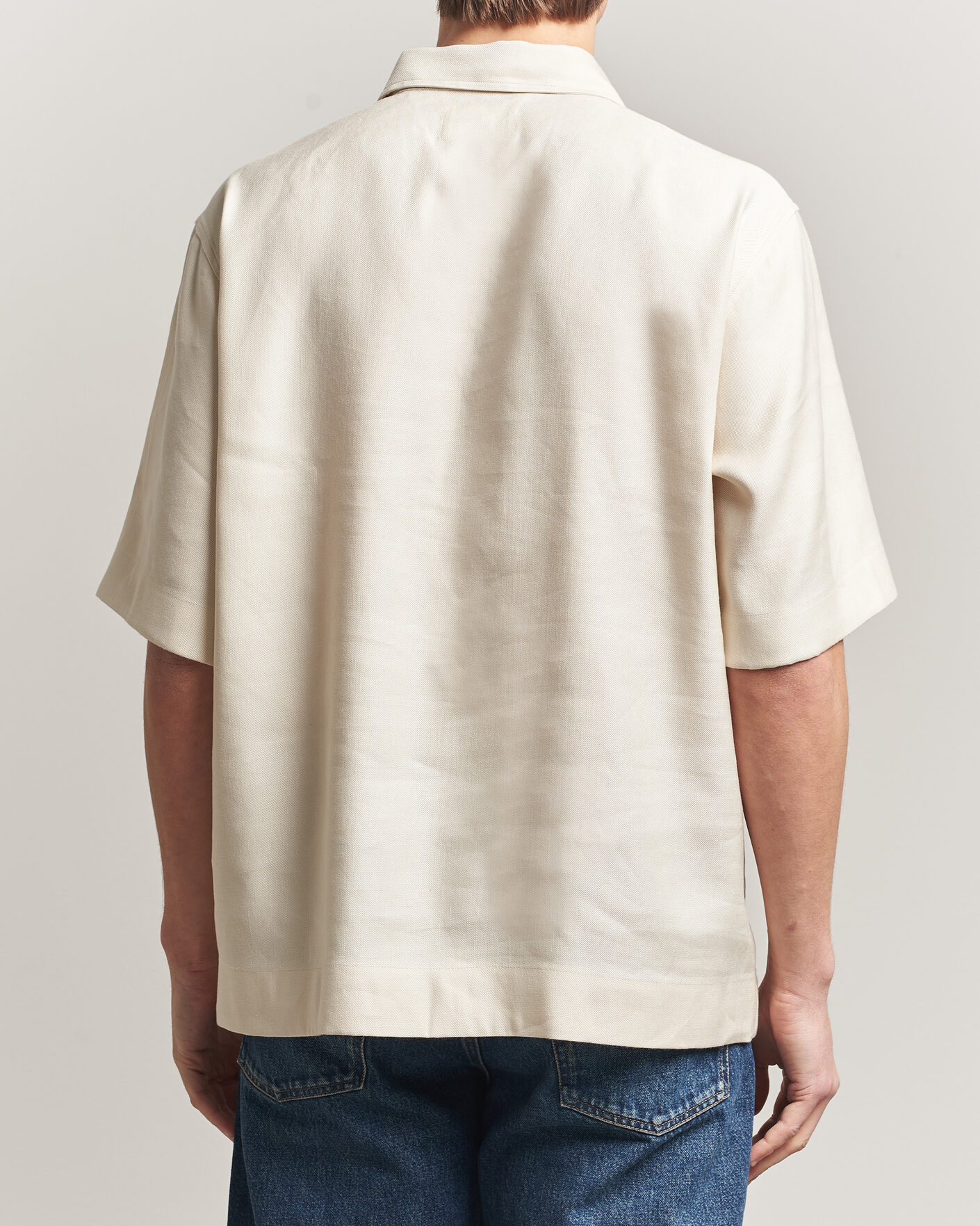 Mies | Pikeet | NN07 | Bruno Linen/Viscose Half Zip Polo Ivory