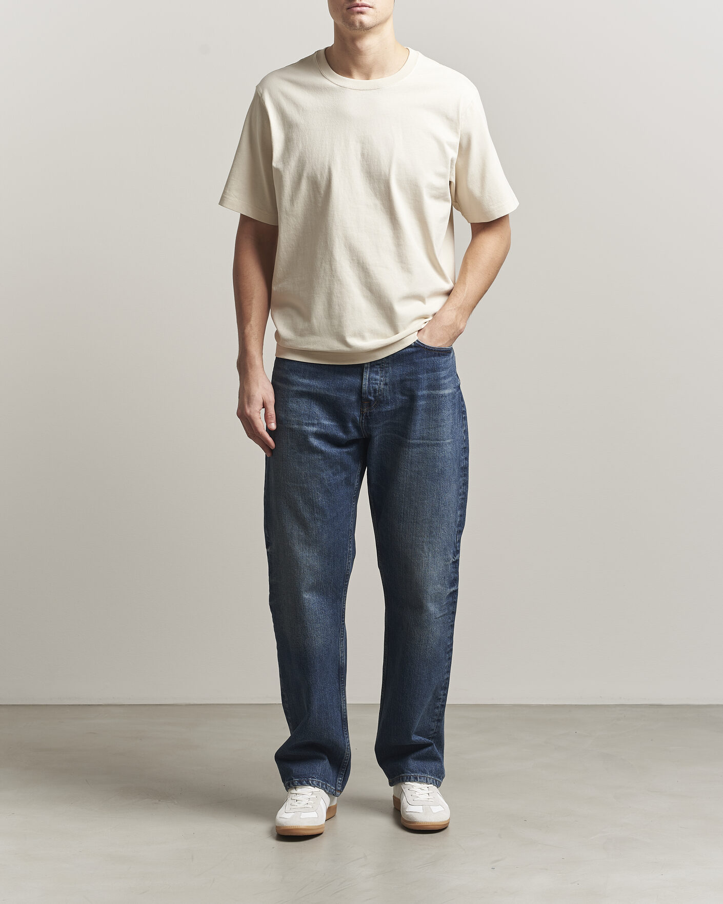 Mies | T-paidat | NN07 | Jett Washed Printed Crew Neck T-Shirt Ivory