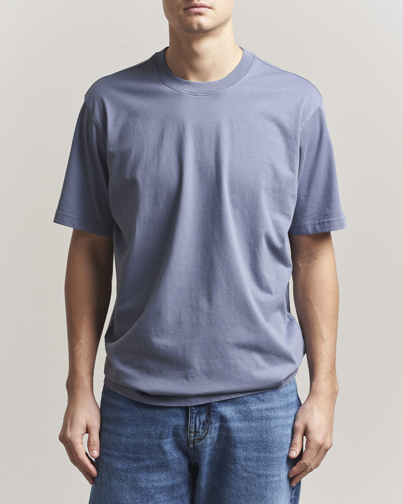 Mies | T-paidat | NN07 | Adam Pima Crew Neck T-Shirt Stone Blue