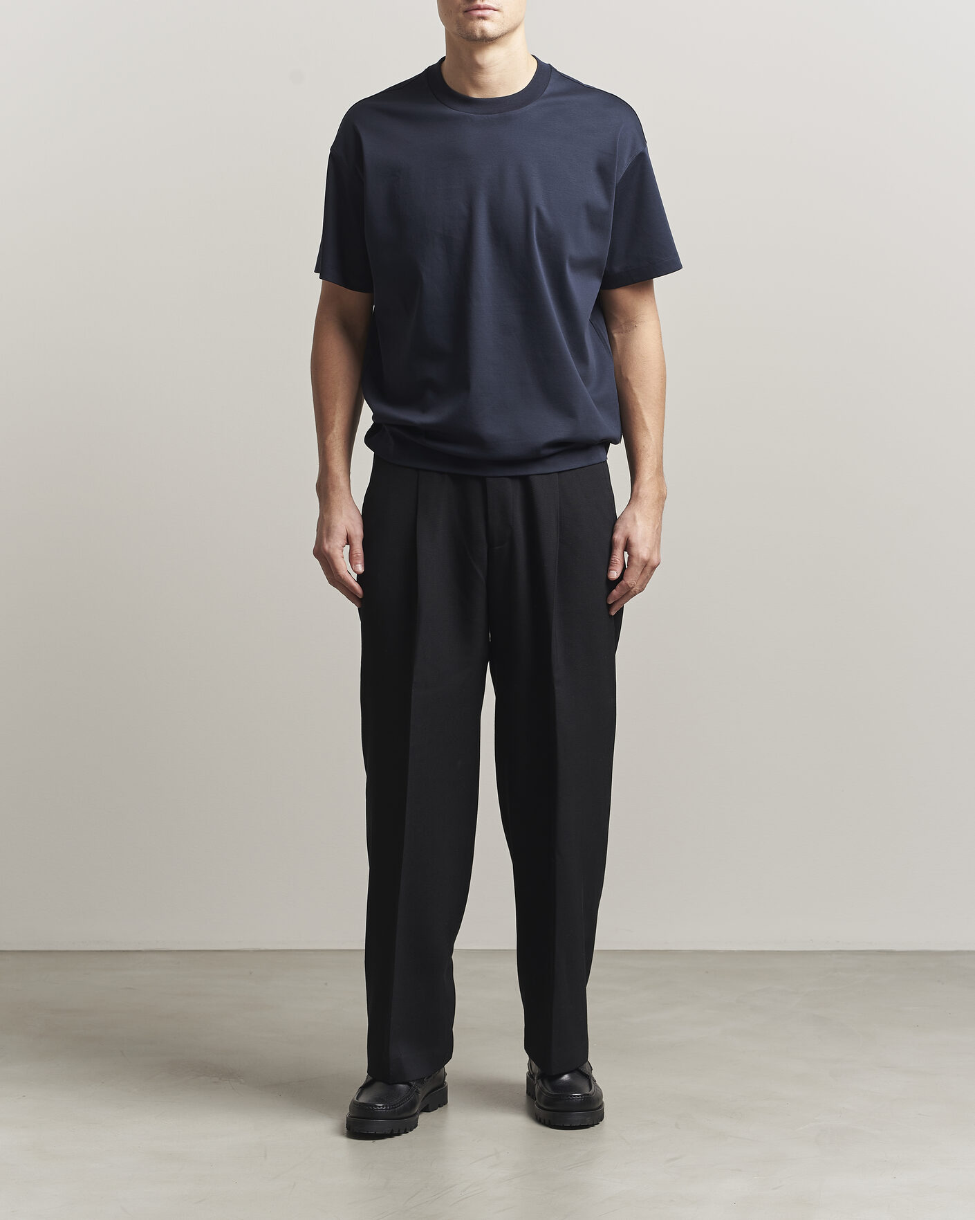 Mies | T-paidat | NN07 | Lionel Mercerized Crew Neck T-Shirt Navy Blue