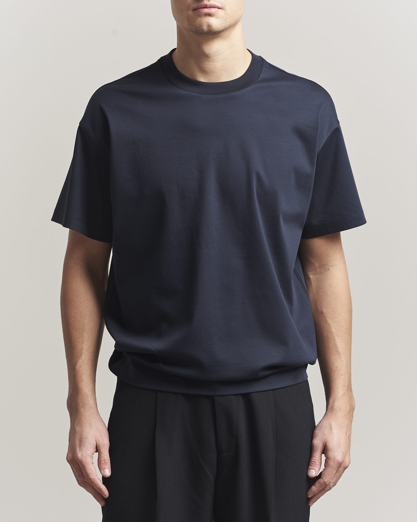 Mies | T-paidat | NN07 | Lionel Mercerized Crew Neck T-Shirt Navy Blue