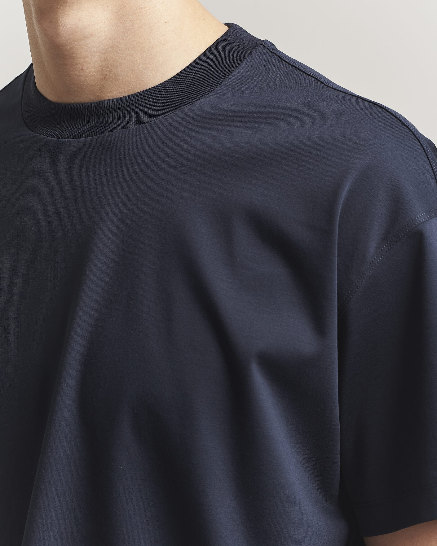 Mies | T-paidat | NN07 | Lionel Mercerized Crew Neck T-Shirt Navy Blue