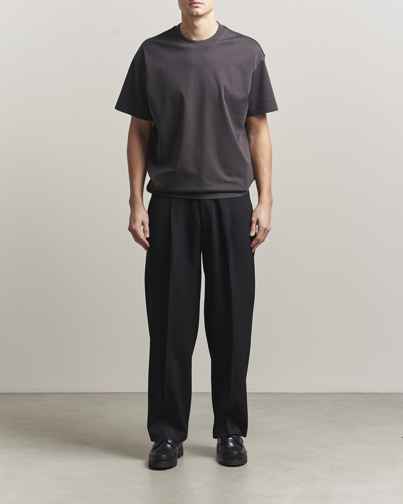 Mies | T-paidat | NN07 | Lionel Mercerized Crew Neck T-Shirt Deep Truffle