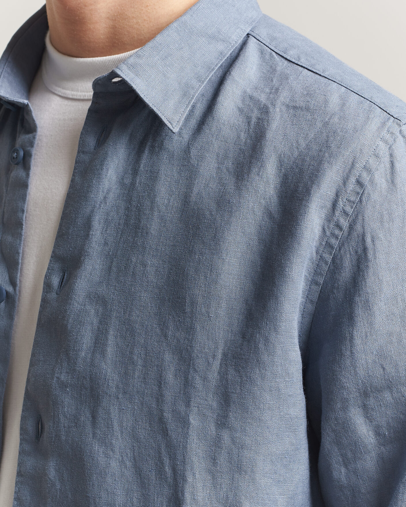Mies | Kauluspaidat | NN07 | Enzo Linen Shirt Stone Blue