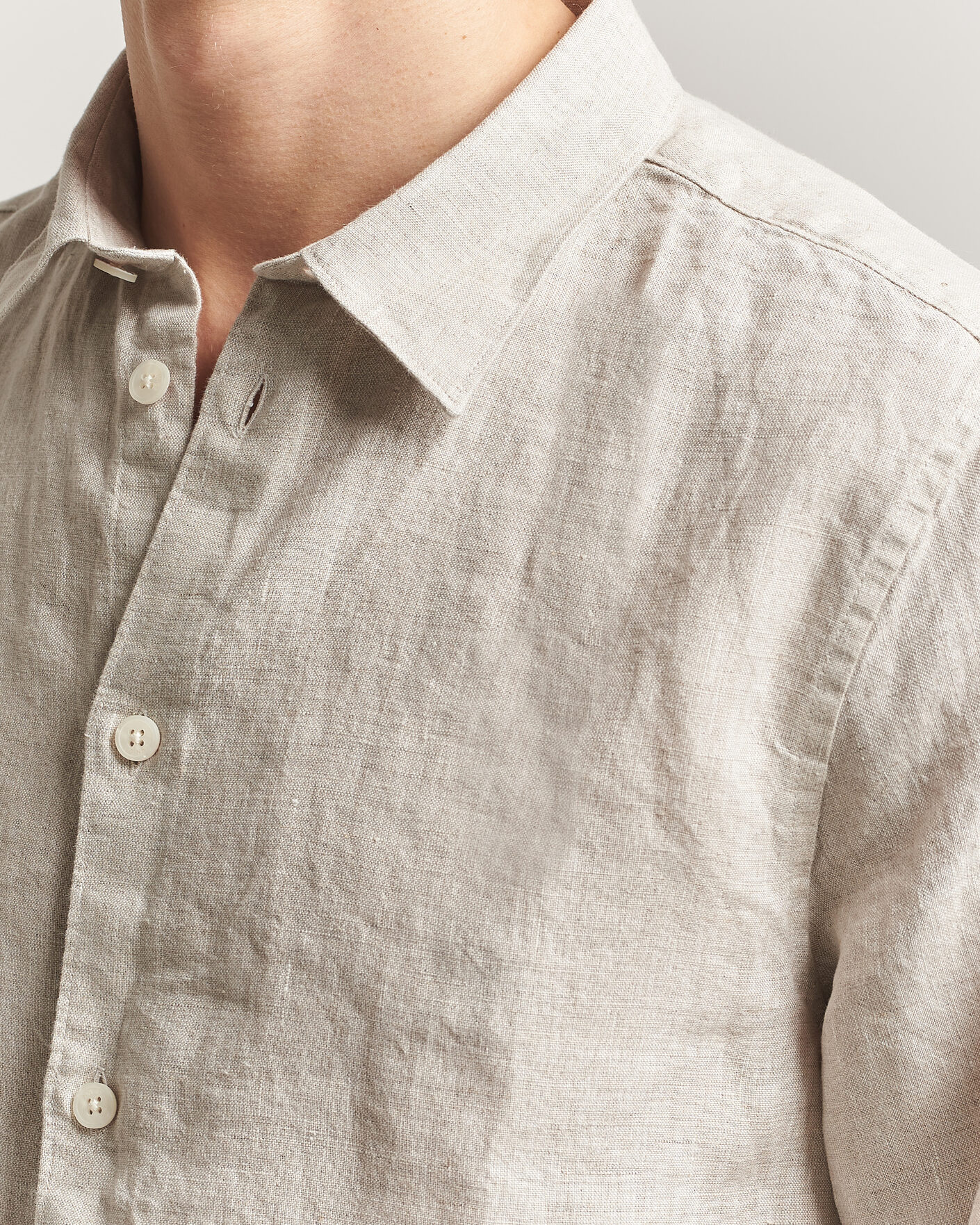 Mies | Kauluspaidat | NN07 | Enzo Linen Shirt Oat