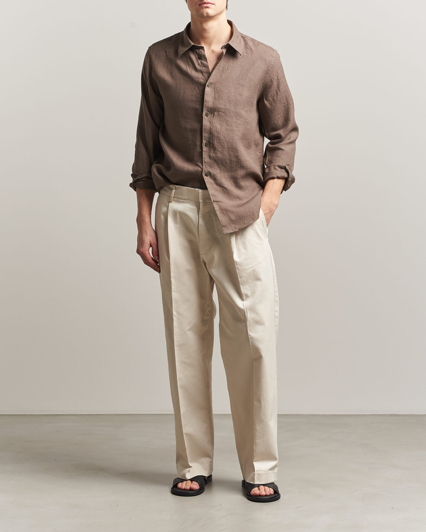 Mies | Kauluspaidat | NN07 | Enzo Linen Shirt Mable Husk