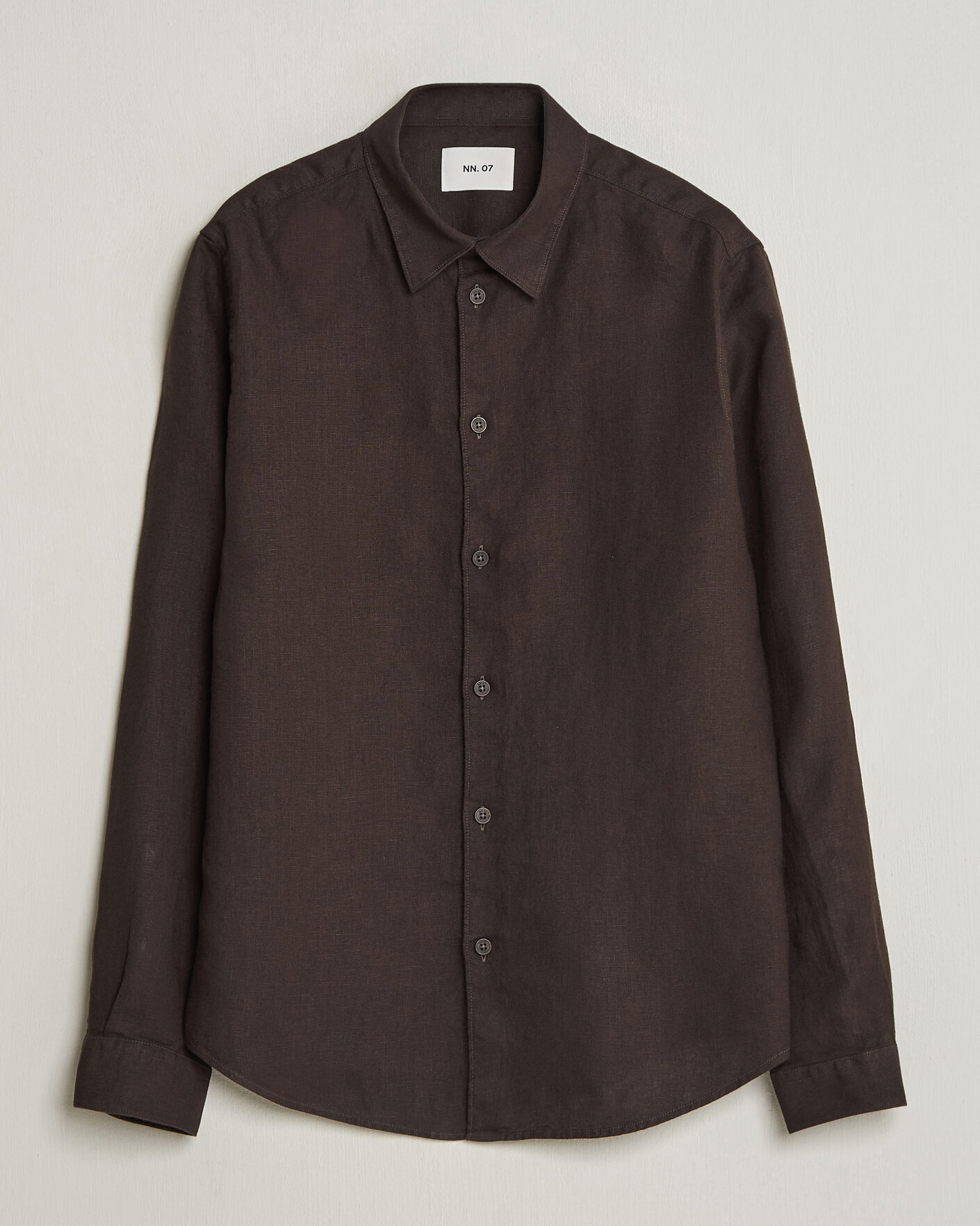Mies | Kauluspaidat | NN07 | Enzo Linen Shirt Deep Truffle