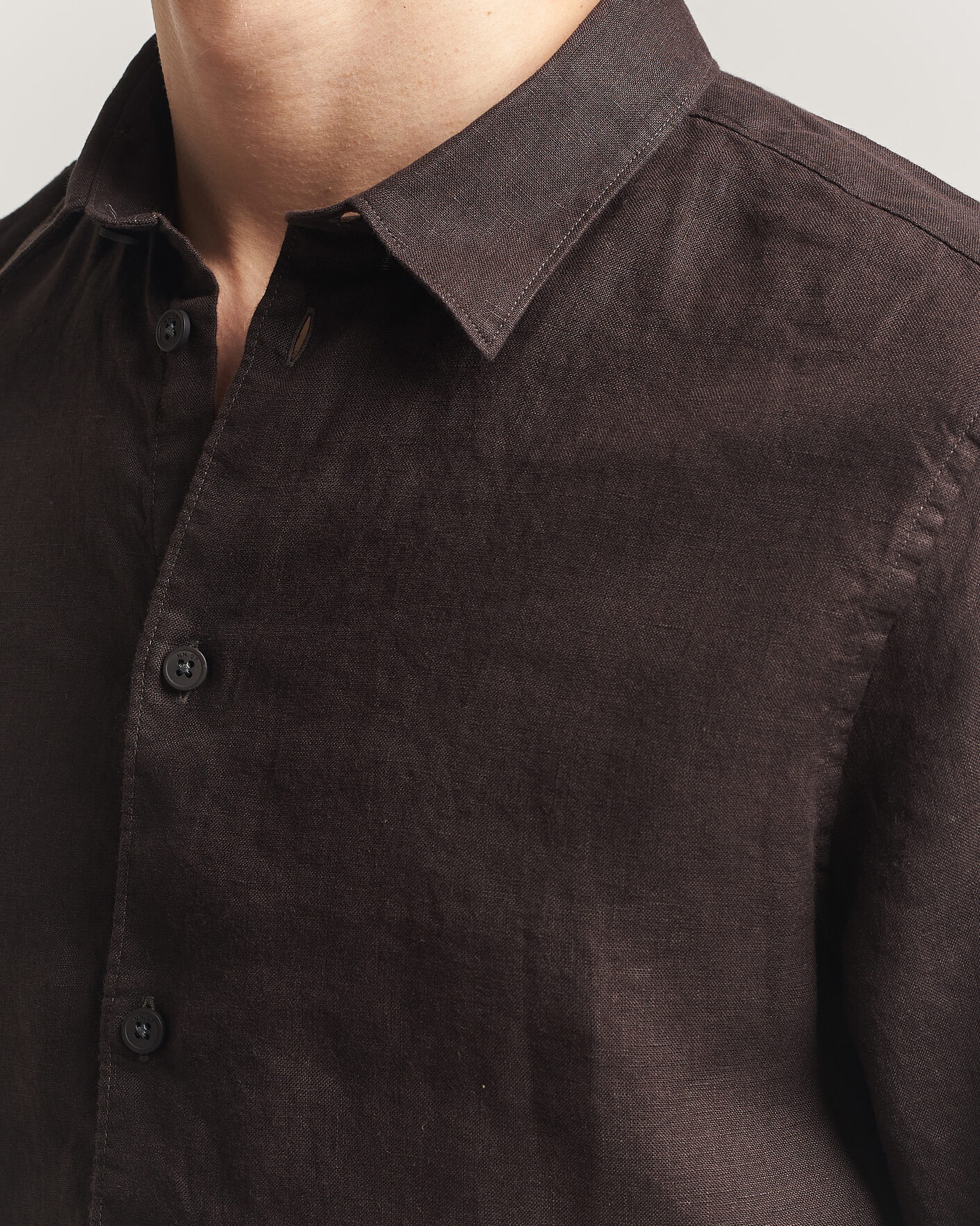 Mies | Kauluspaidat | NN07 | Enzo Linen Shirt Deep Truffle