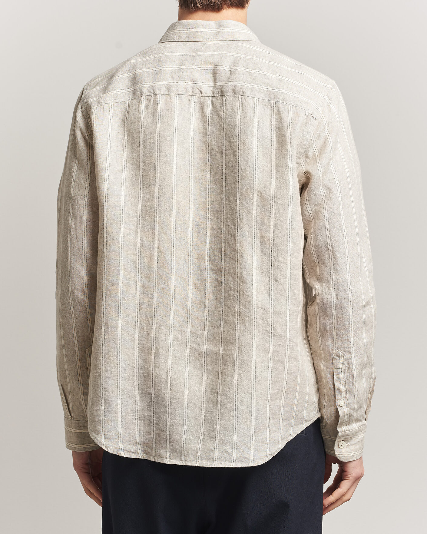 Mies | Kauluspaidat | NN07 | Enzo Linen Shirt Oat Stripe