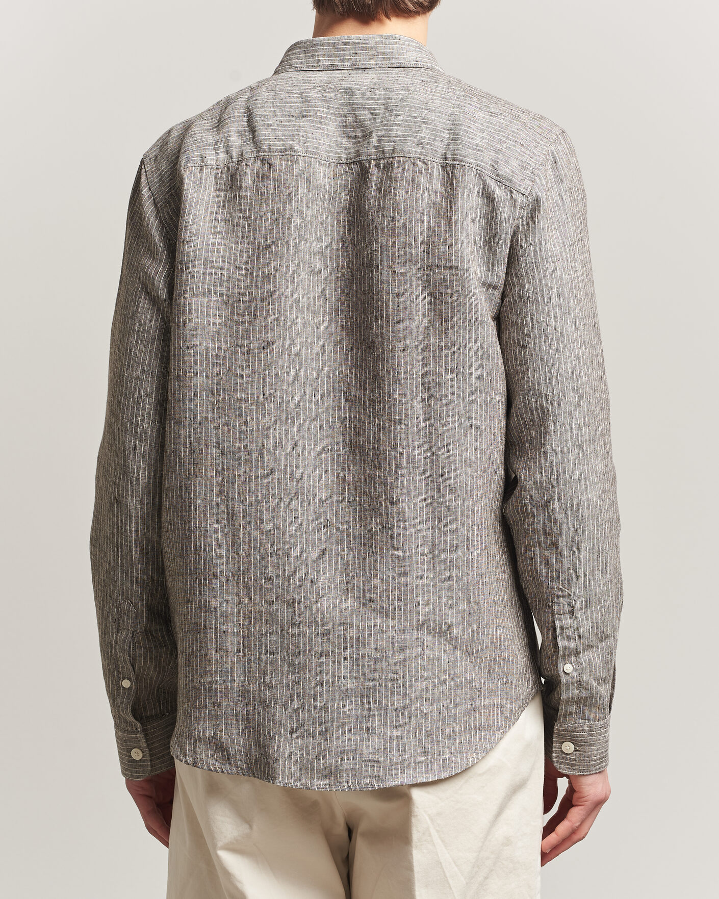 Mies | Kauluspaidat | NN07 | Enzo Linen Shirt Clay Stripe