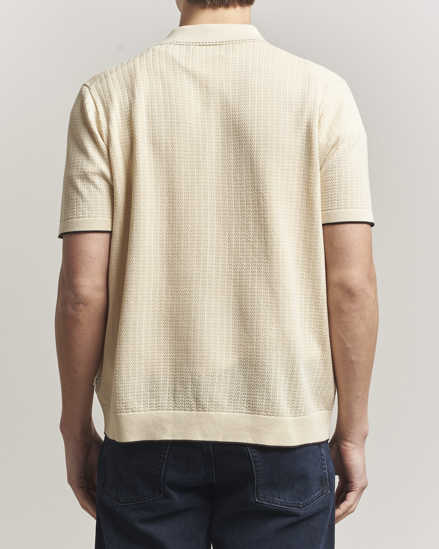 Mies | Kauluspaidat | NN07 | Nalo Knitted Short Sleeve Shirt Ivory