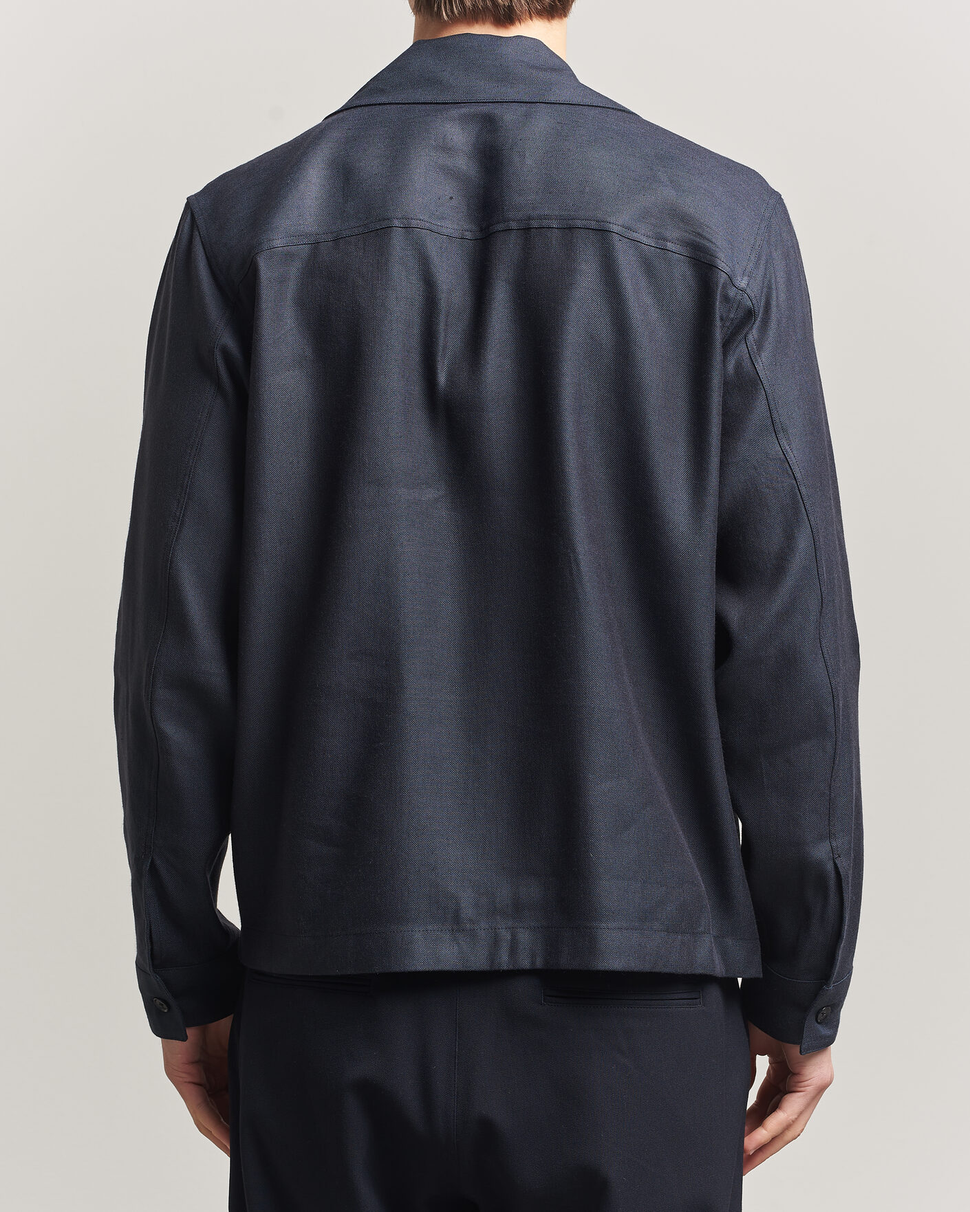 Mies | Kauluspaidat | NN07 | Alban Linen/Viscose Overshirt Deep Navy
