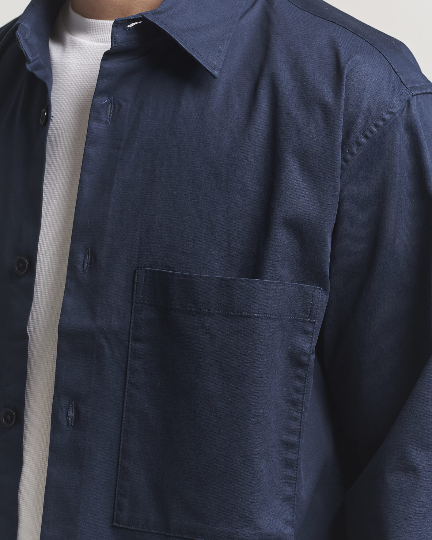 Mies | Kauluspaidat | NN07 | Freddy Cotton Overshirt Navy Blue