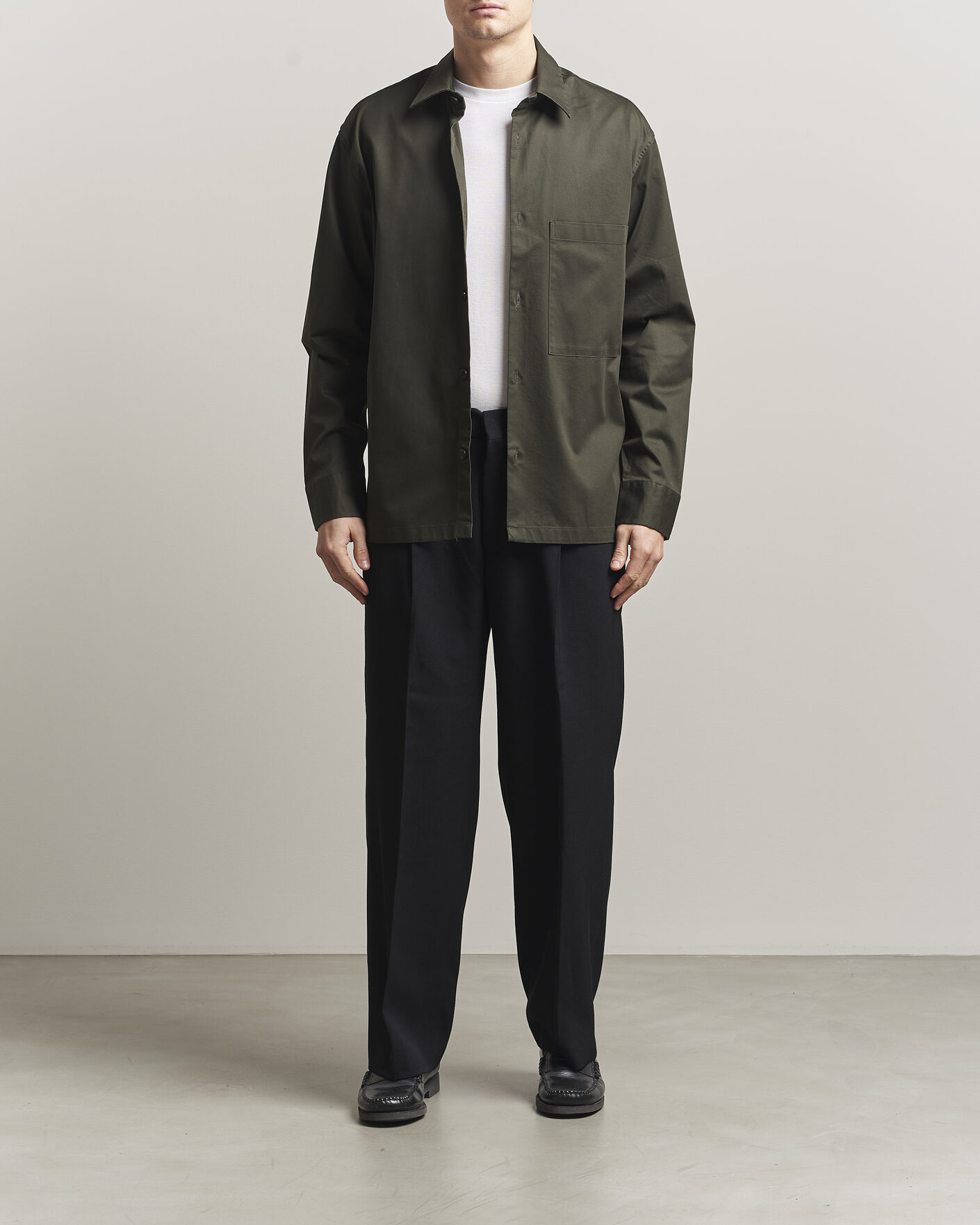 Mies | Kauluspaidat | NN07 | Freddy Cotton Overshirt Dark Army