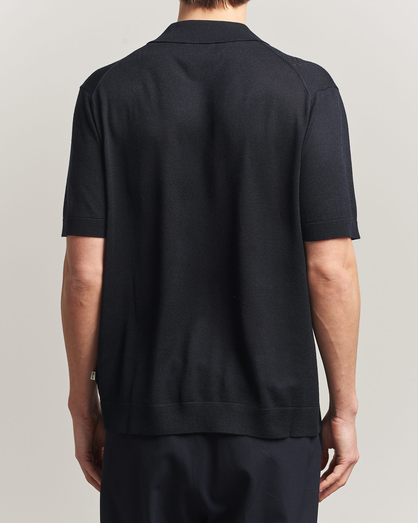 Mies | Kauluspaidat | NN07 | Thor Knitted Short Sleeve Shirt Deep Navy