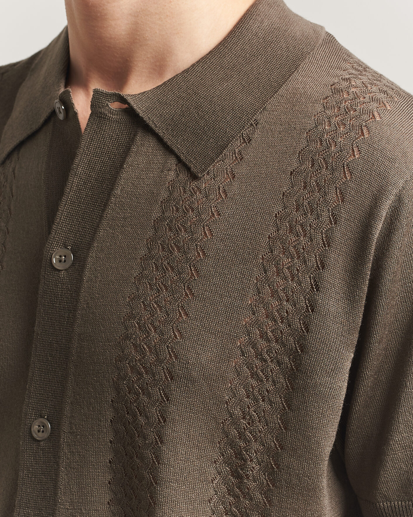 Mies | Kauluspaidat | NN07 | Thor Knitted Short Sleeve Shirt Mable Husk