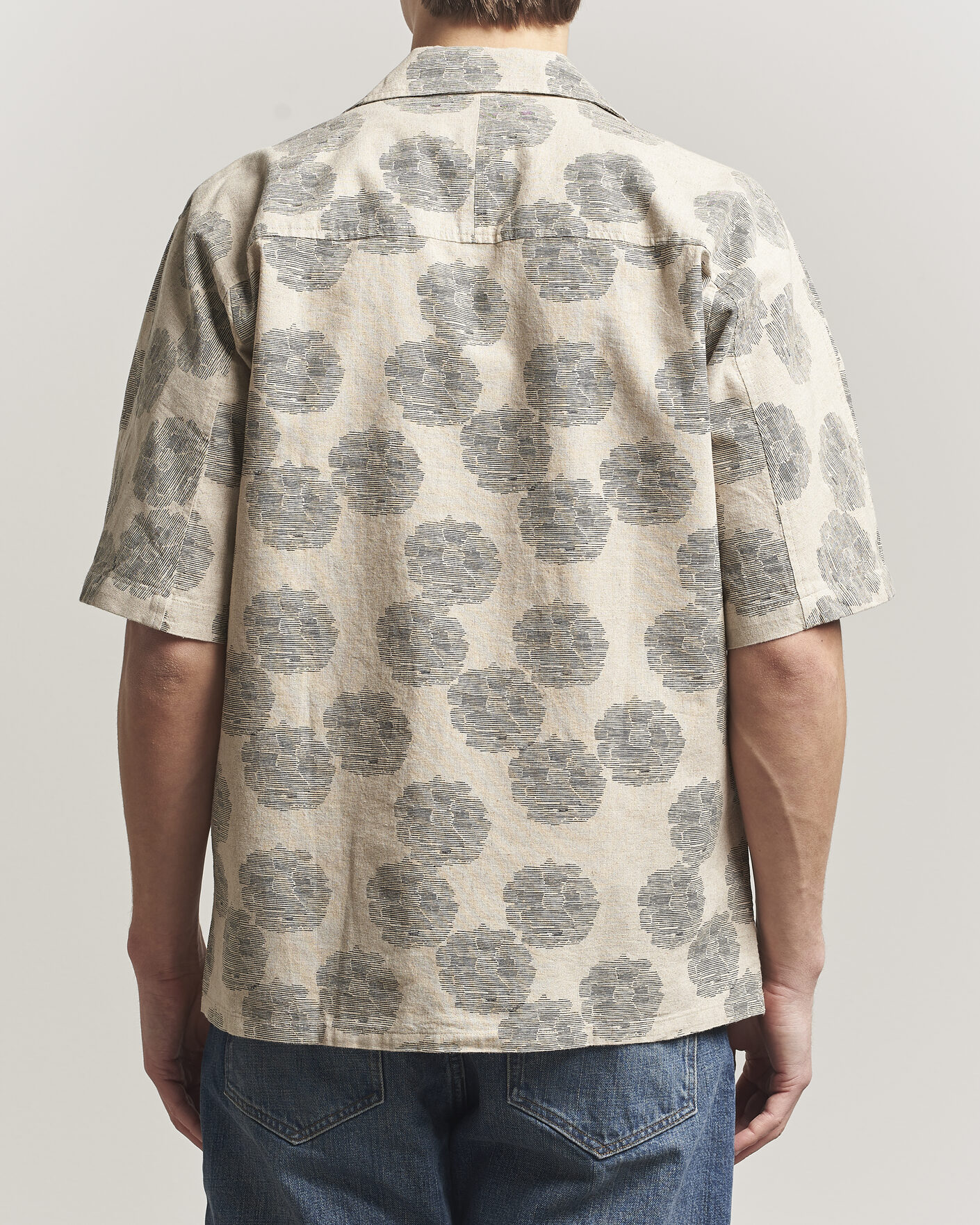 Mies | Kauluspaidat | NN07 | Ole Printed Short Sleeve Shirt Oatmeal