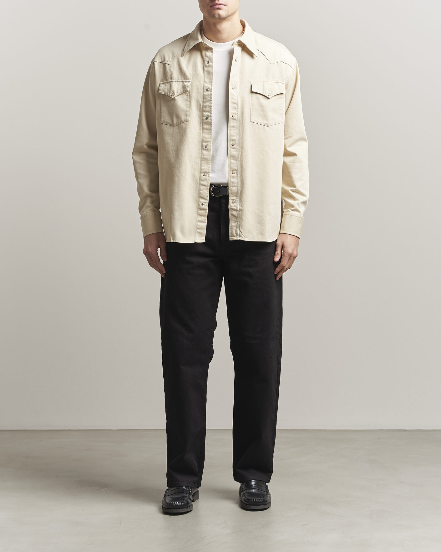 Mies | Kauluspaidat | NN07 | Ricky Western Denim Shirt Ivory