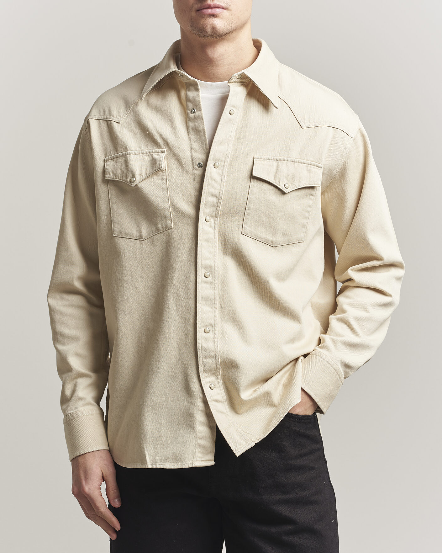 Mies | Kauluspaidat | NN07 | Ricky Western Denim Shirt Ivory