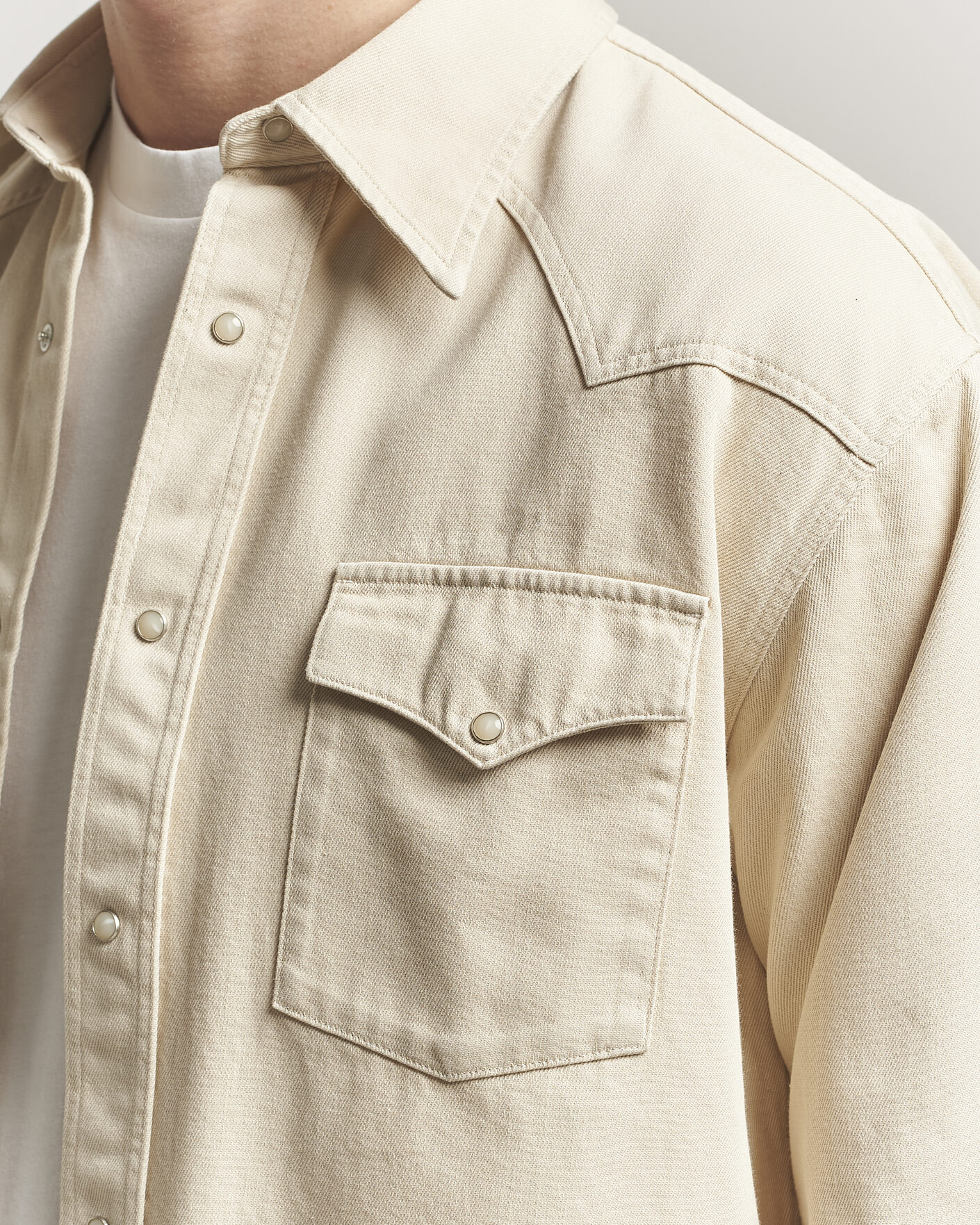 Mies | Kauluspaidat | NN07 | Ricky Western Denim Shirt Ivory