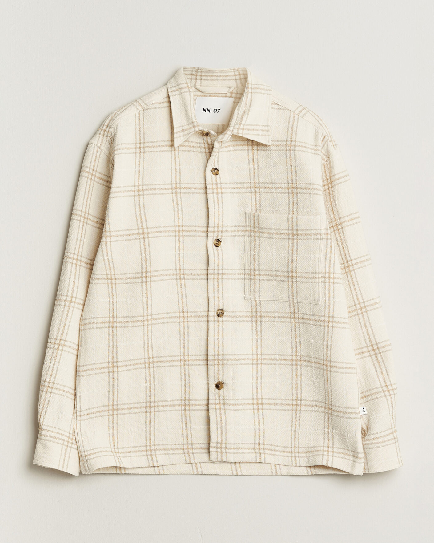 Mies | Kauluspaidat | NN07 | Adwin Checked Overshirt Ivory
