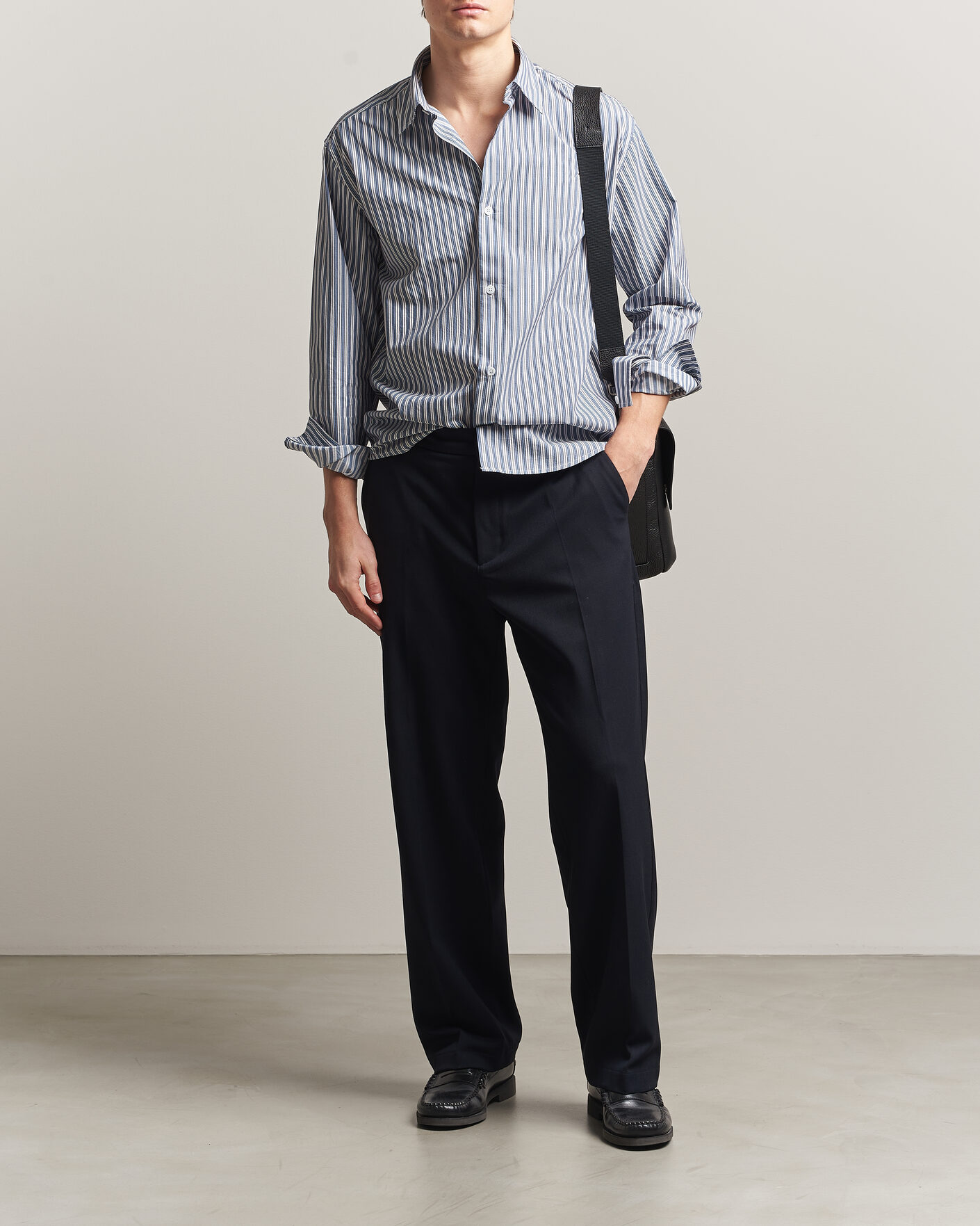 Mies | Kauluspaidat | NN07 | Freddy Striped Shirt Sea Spray Green