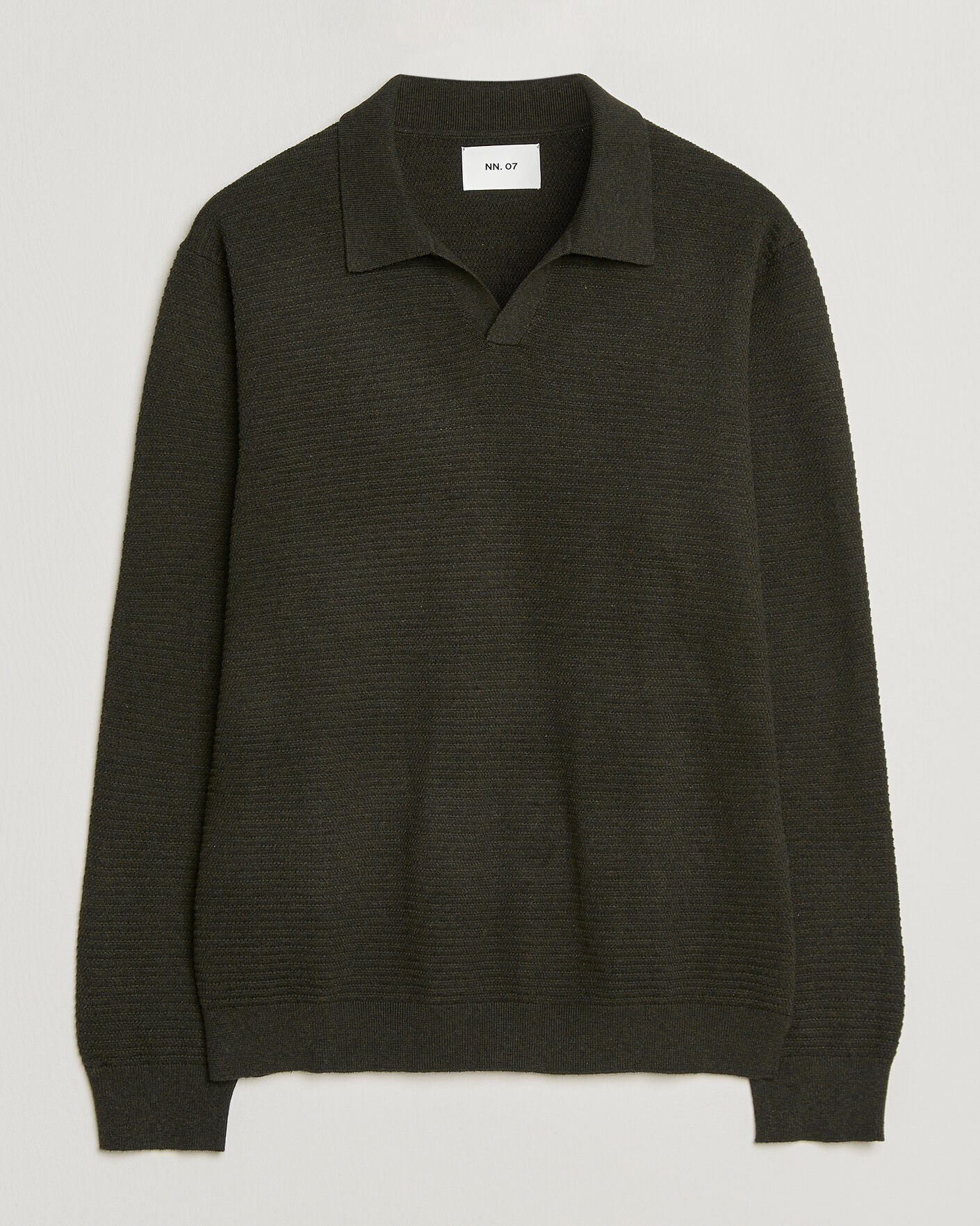 Mies | Puserot | NN07 | Paul Knitted Long Sleeve Polo Dark Army