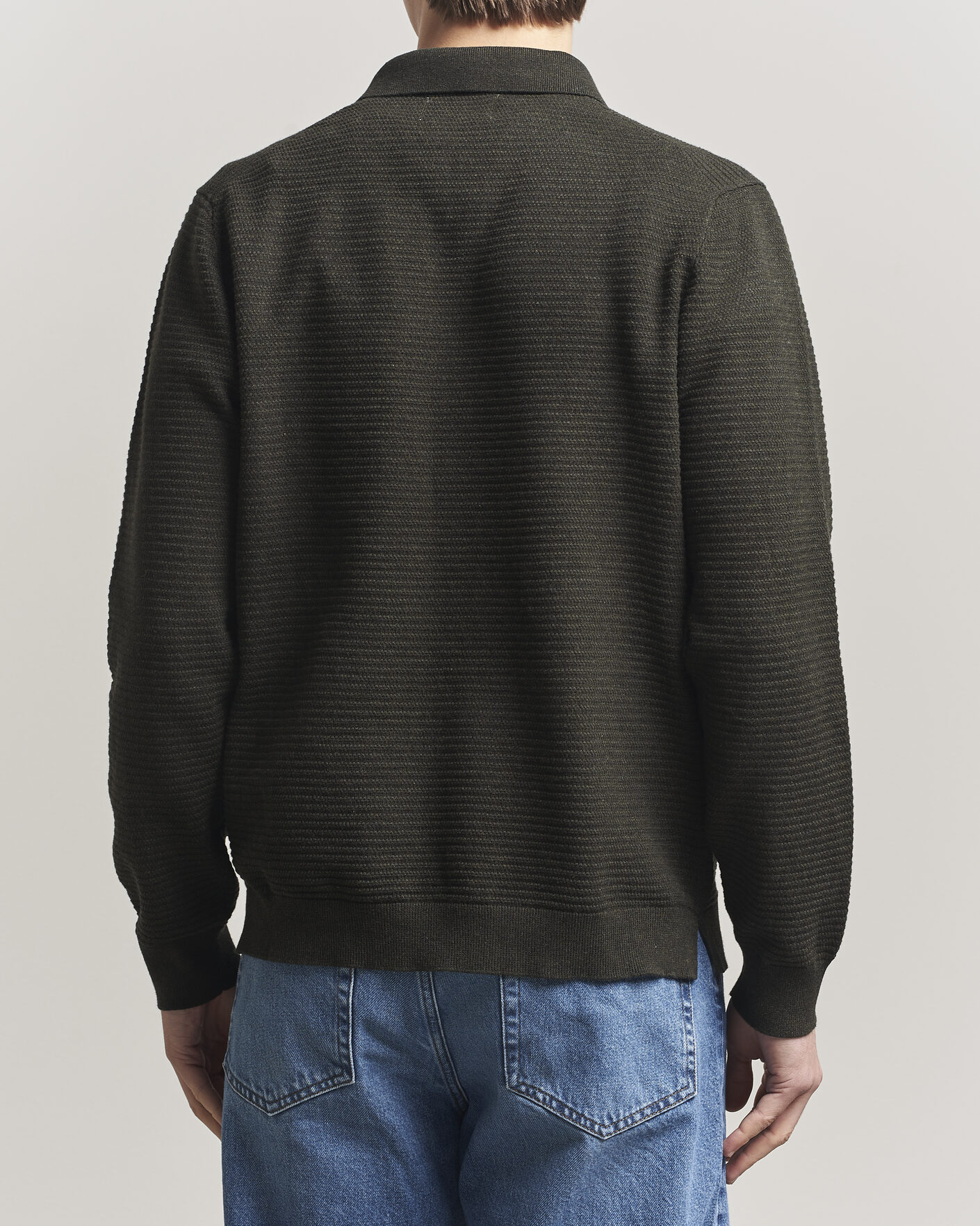 Mies | Puserot | NN07 | Paul Knitted Long Sleeve Polo Dark Army