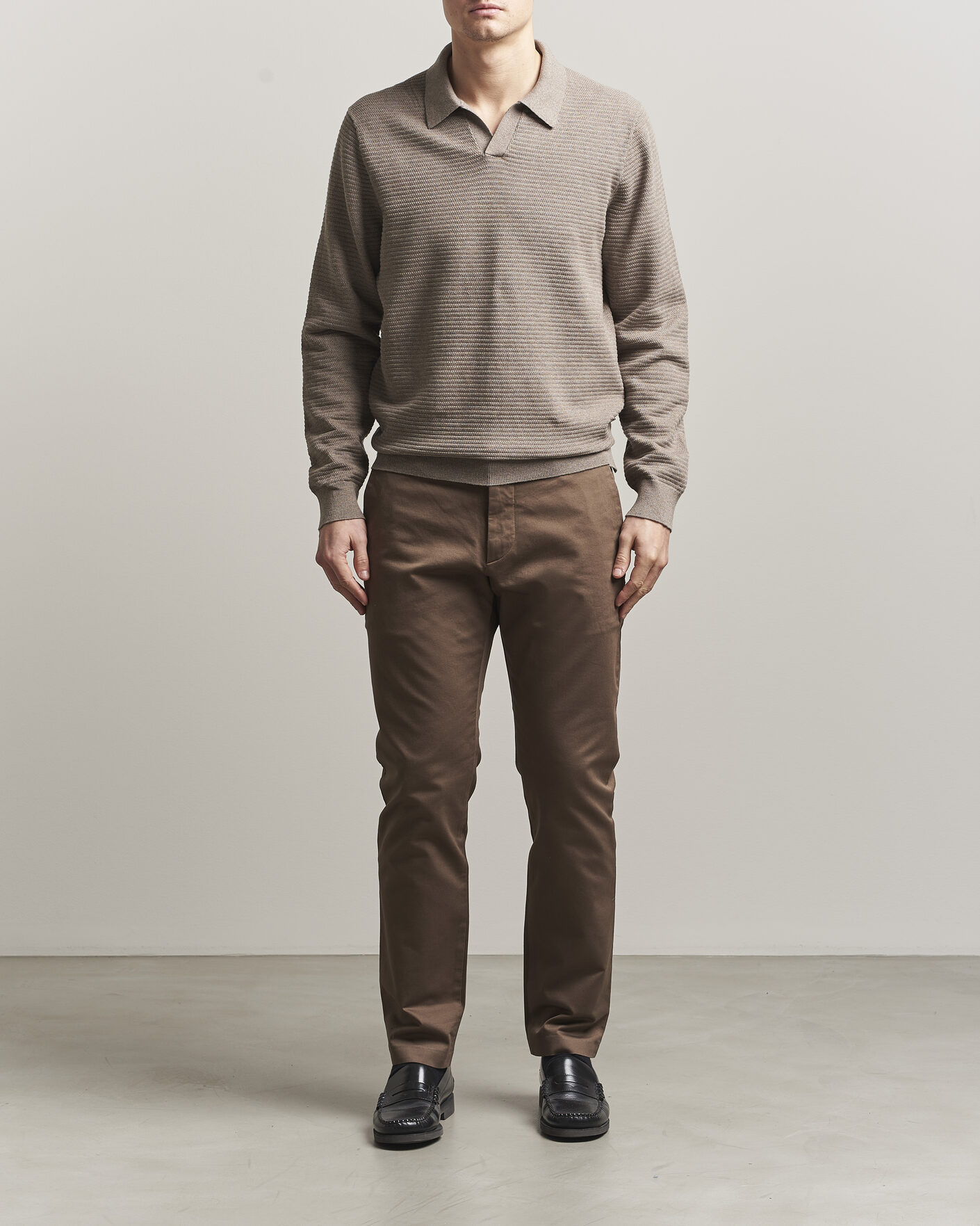 Mies | Puserot | NN07 | Paul Knitted Long Sleeve Polo Mable Husk