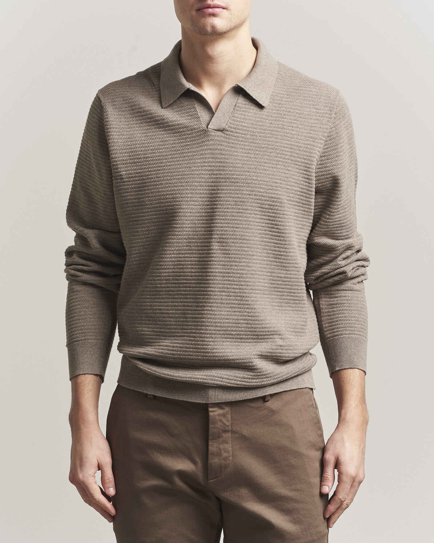 Mies | Puserot | NN07 | Paul Knitted Long Sleeve Polo Mable Husk