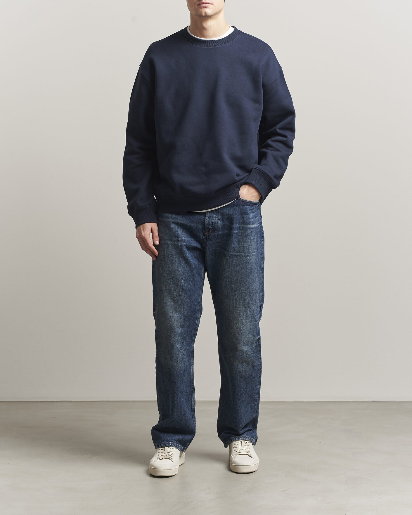 Mies | Puserot | NN07 | David Crew Neck Sweatshirt Navy Blue