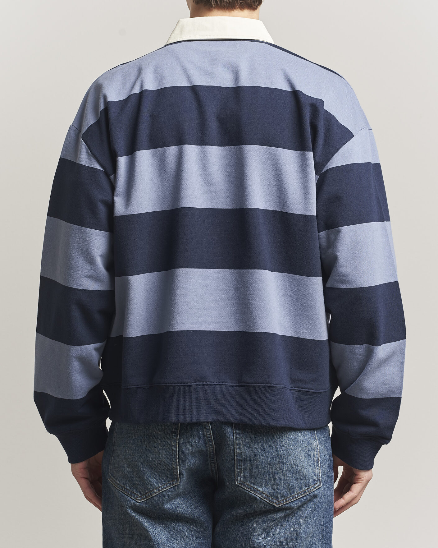 Mies | Puserot | NN07 | David Rugby Sweater Blue Stripe