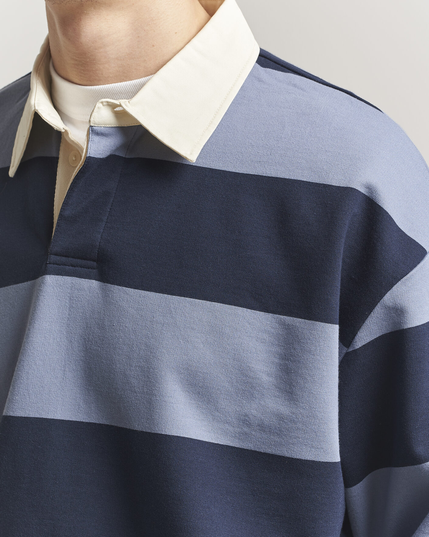 Mies | Puserot | NN07 | David Rugby Sweater Blue Stripe
