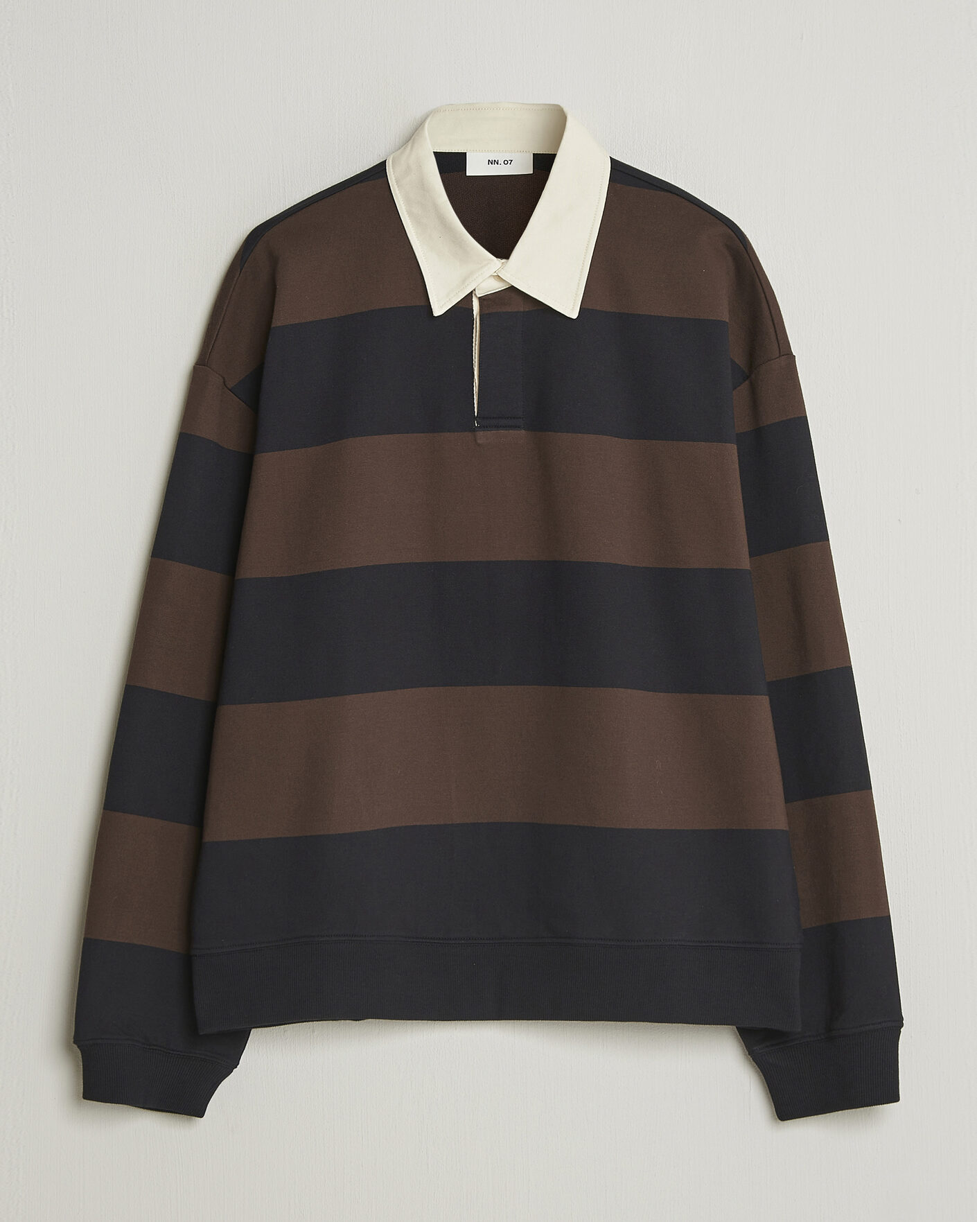 Mies | Puserot | NN07 | David Rugby Sweater Brown Stripe