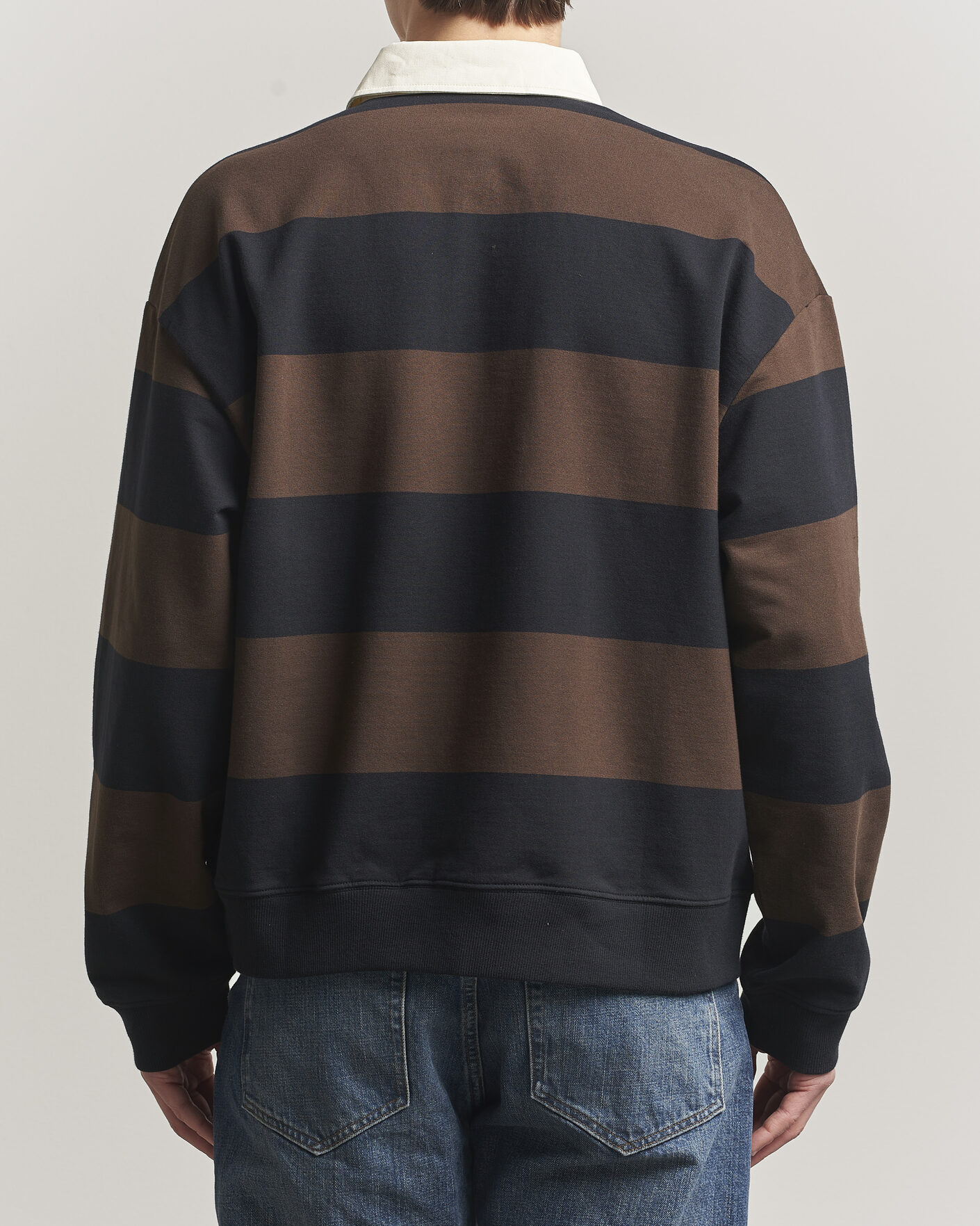 Mies | Puserot | NN07 | David Rugby Sweater Brown Stripe