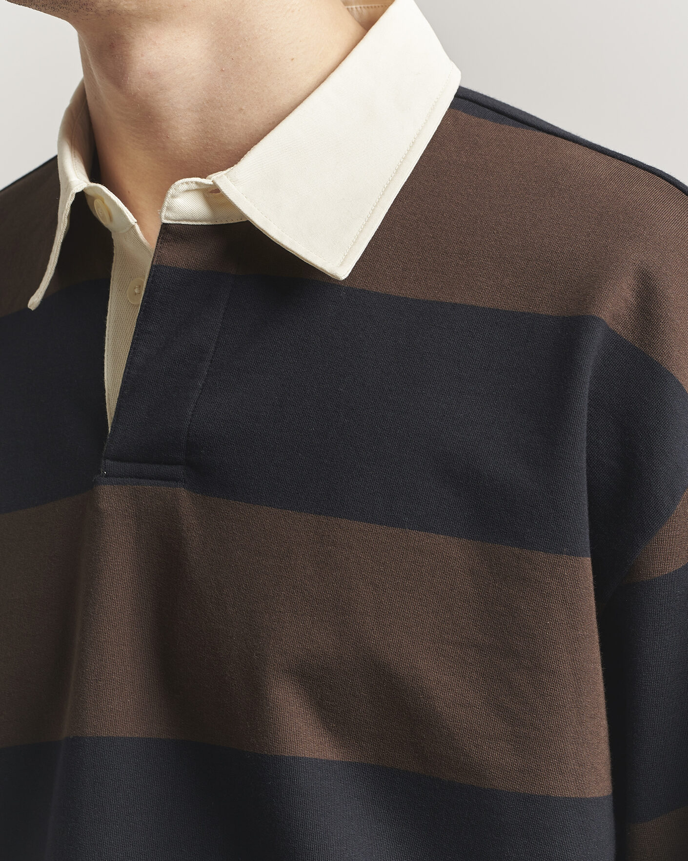 Mies | Puserot | NN07 | David Rugby Sweater Brown Stripe