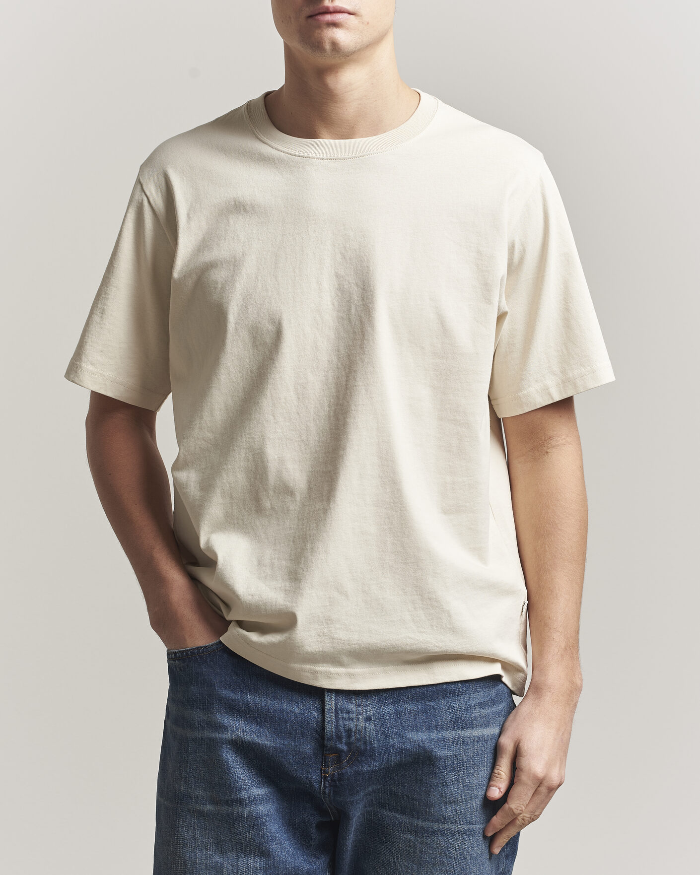 Mies | T-paidat | NN07 | Jett Washed Crew Neck T-Shirt Ivory