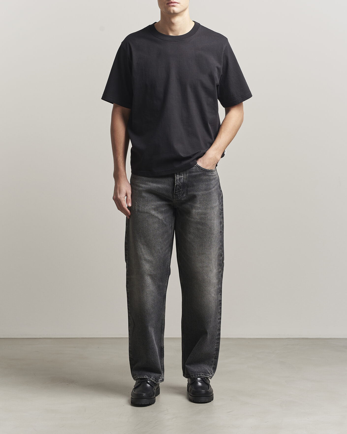 Mies | T-paidat | NN07 | Jett Washed Crew Neck T-Shirt Black