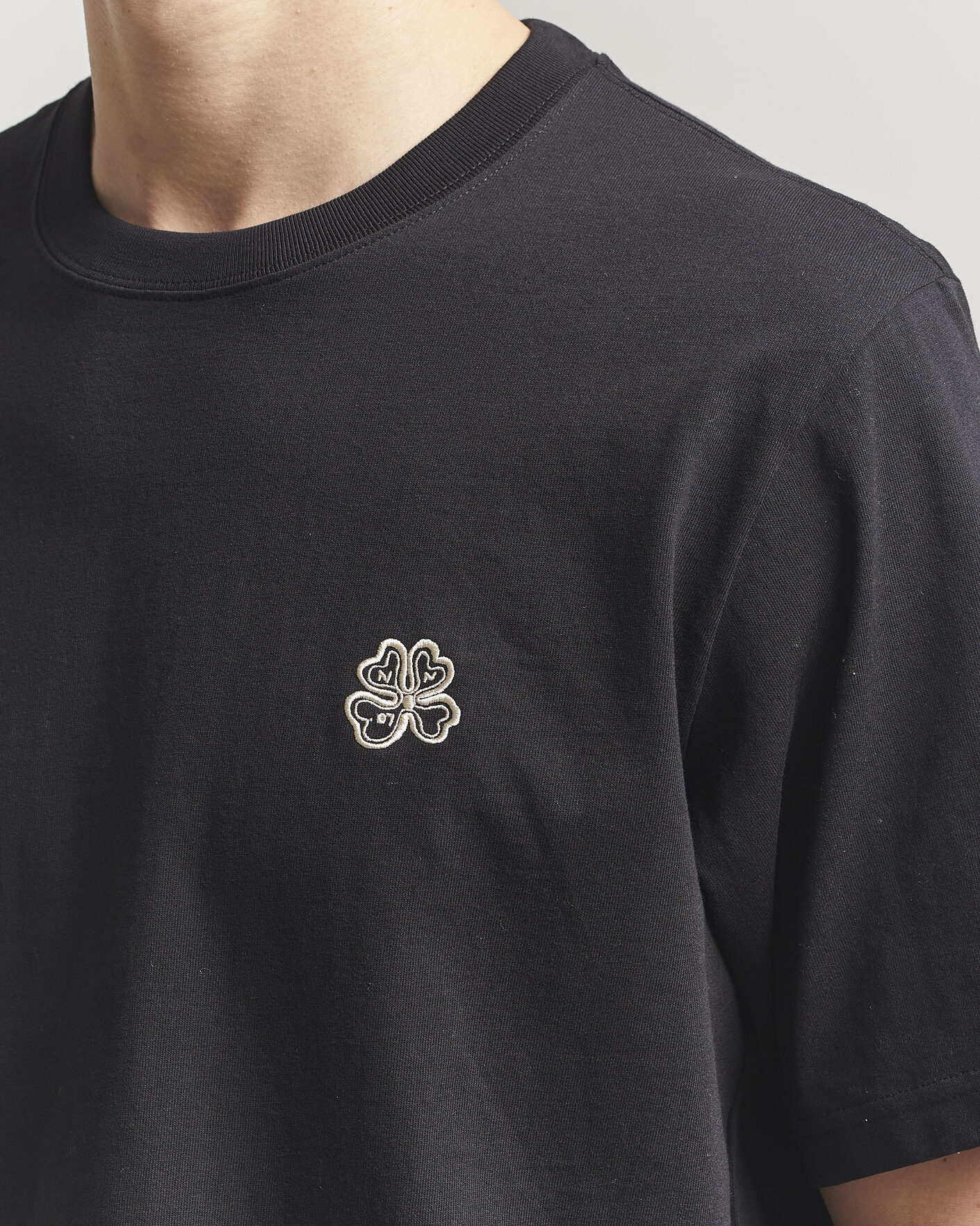 Mies | T-paidat | NN07 | Jett Embroidered Crew Neck T-Shirt Black