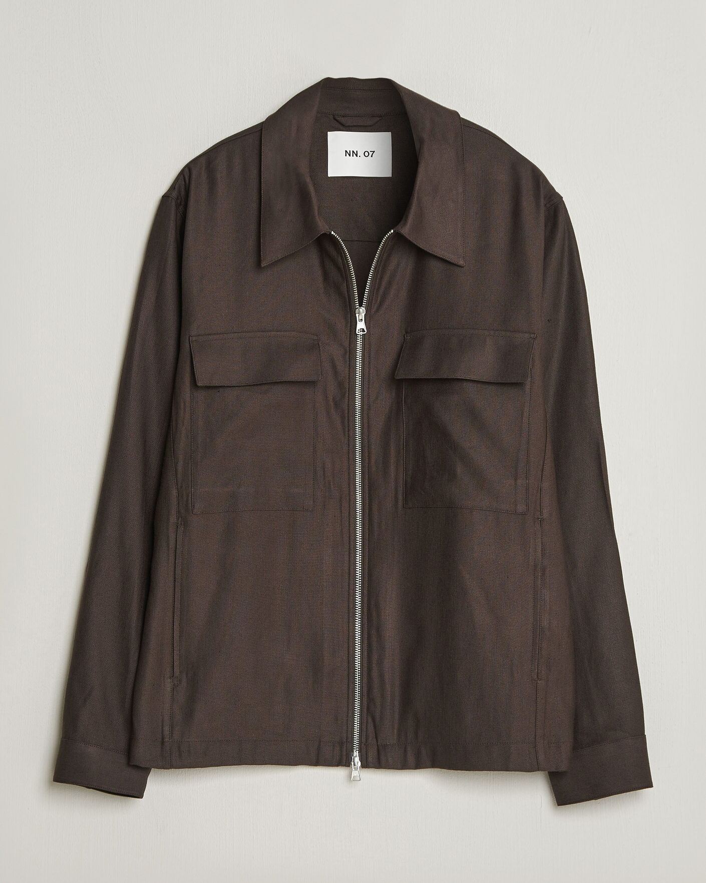 Mies | Kauluspaidat | NN07 | Alban Linen/Viscose Overshirt Deep Truffle