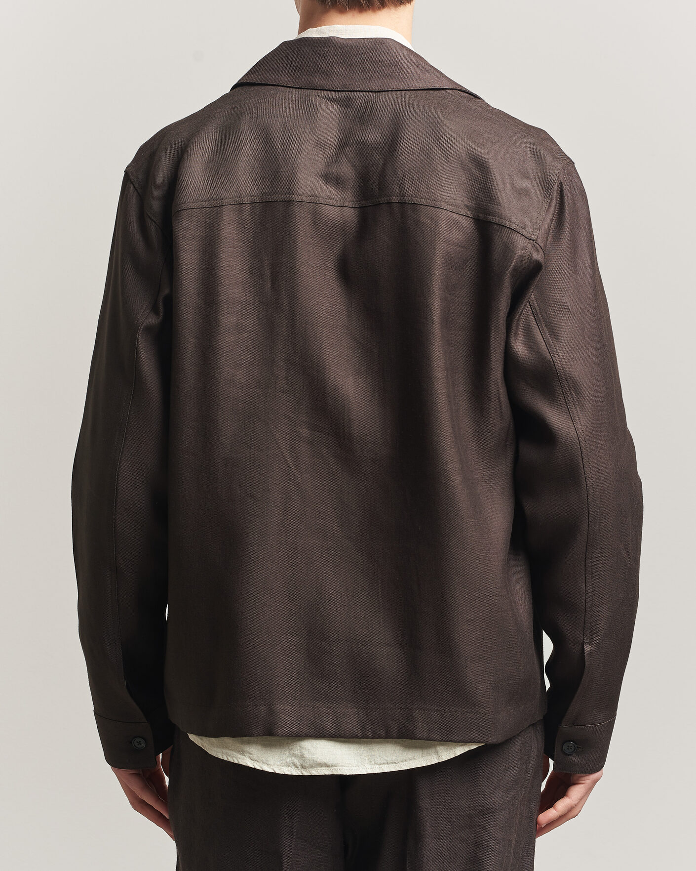 Mies | Kauluspaidat | NN07 | Alban Linen/Viscose Overshirt Deep Truffle
