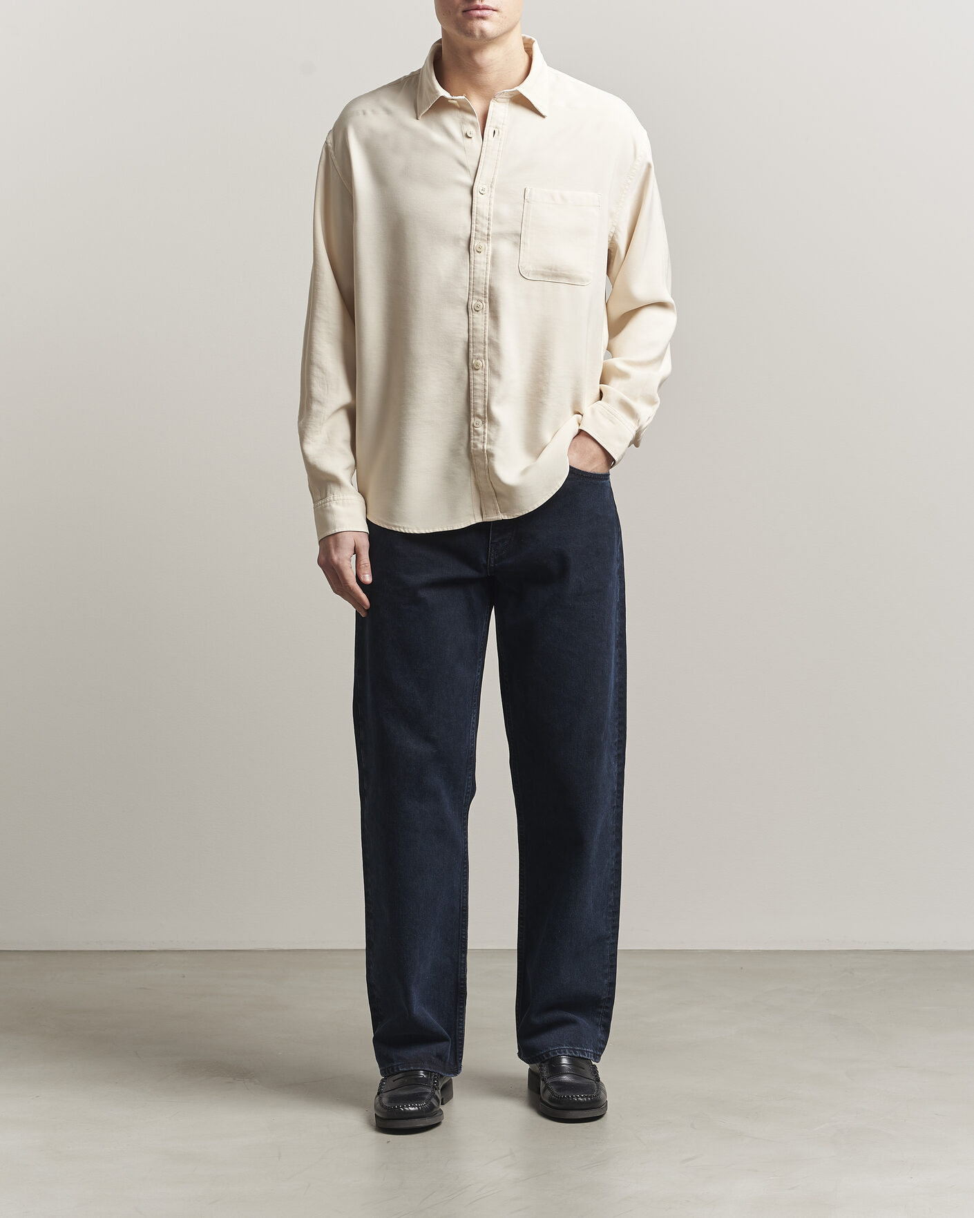 Mies | Kauluspaidat | NN07 | Deon Tencel Shirt Ivory