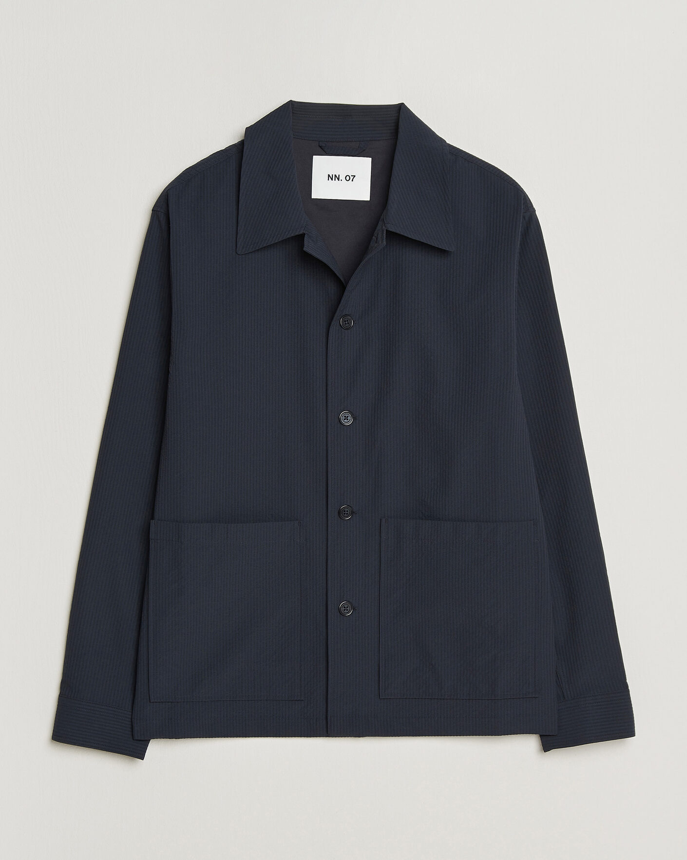 Mies | Kauluspaidat | NN07 | Blaze Seersucker Overshirt Navy Blue