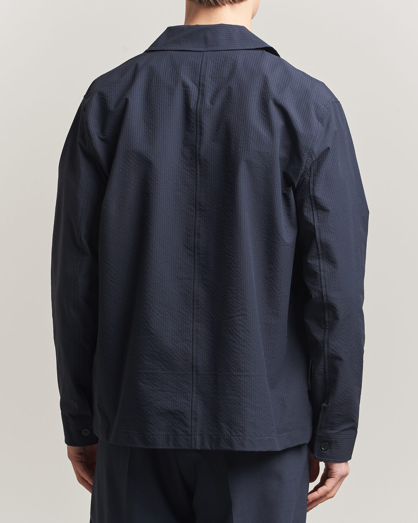 Mies | Kauluspaidat | NN07 | Blaze Seersucker Overshirt Navy Blue