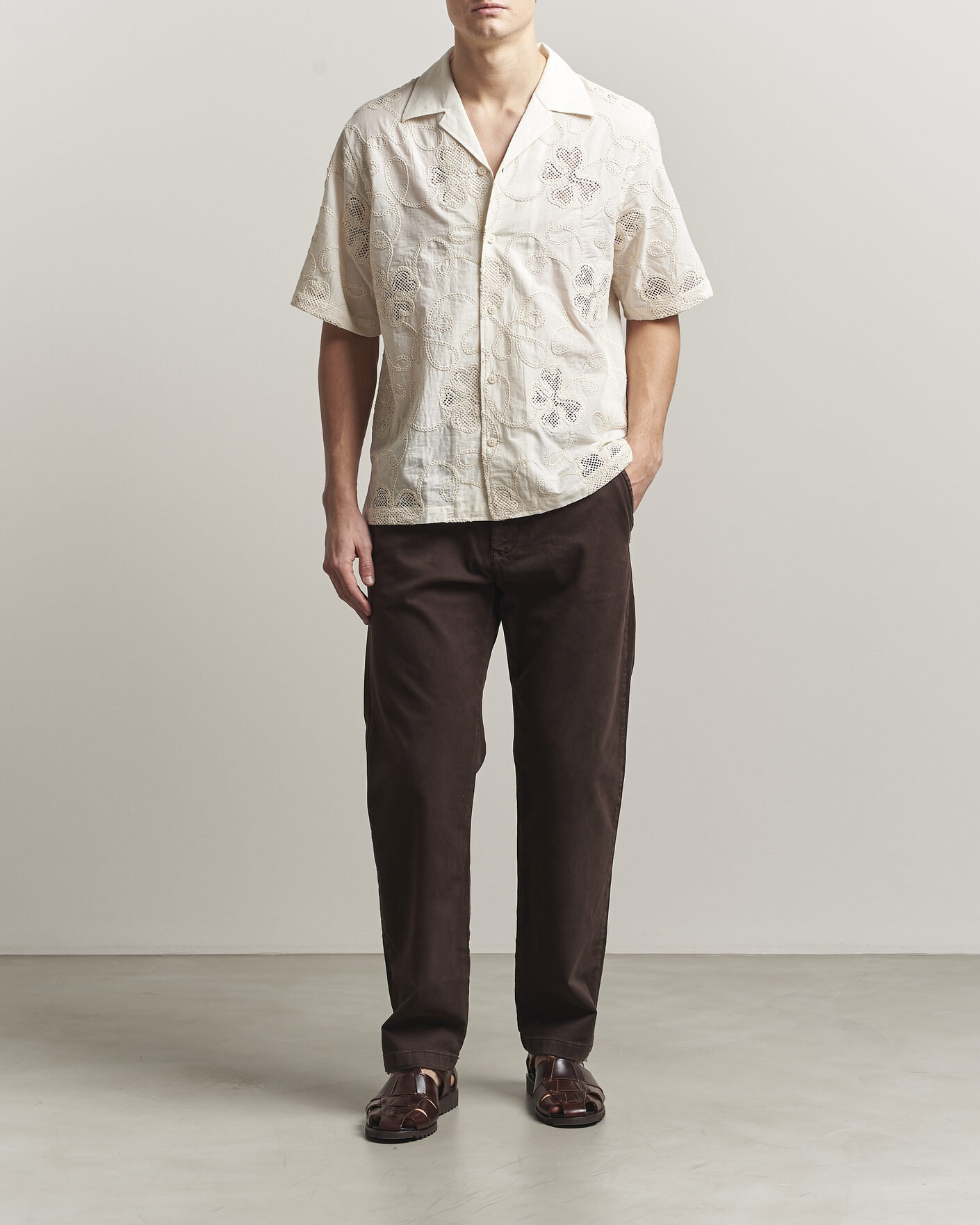 Mies | Kauluspaidat | NN07 | Ben Flower Shirt Ivory